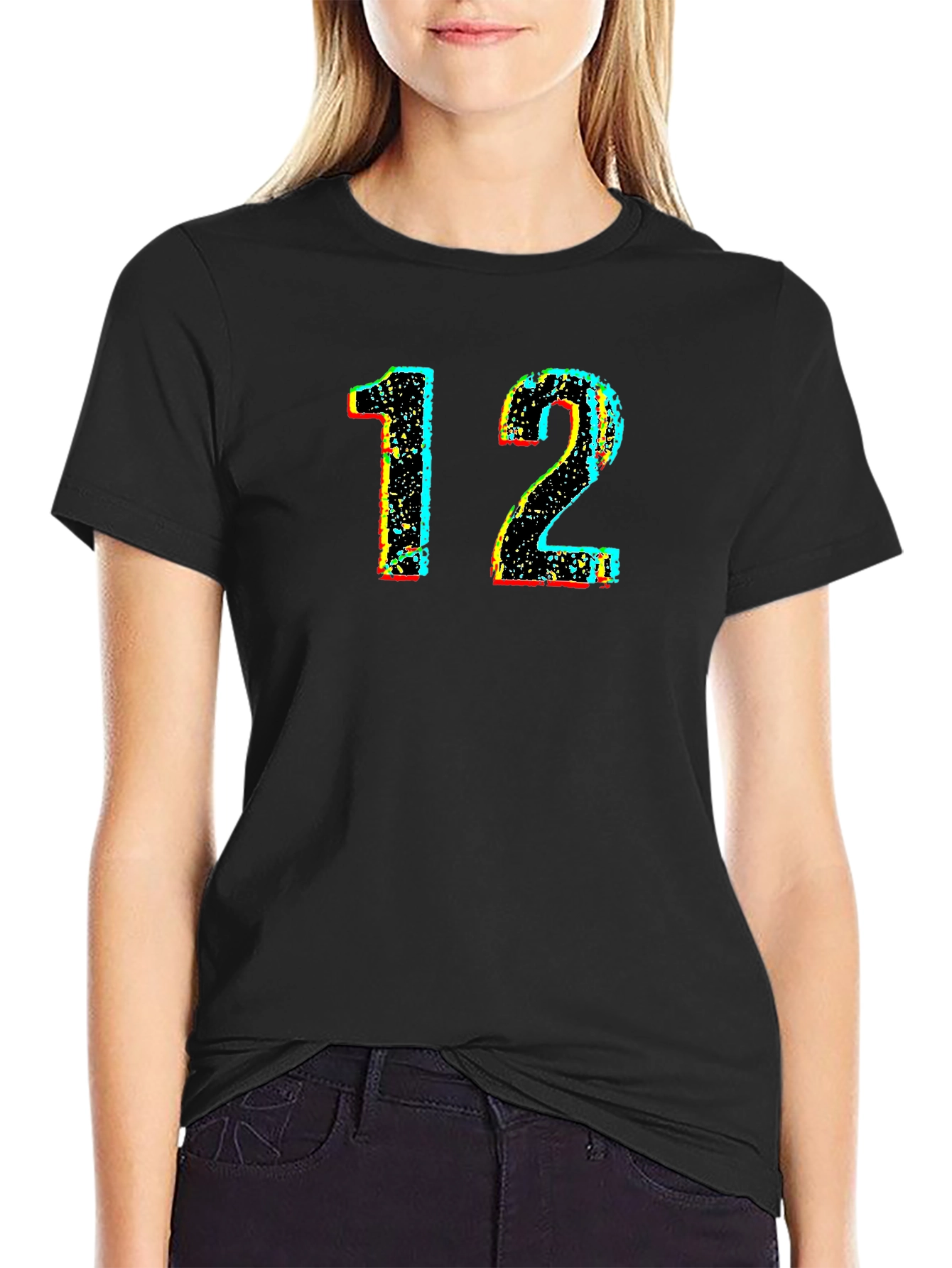 Cool Number 12 Graphic Tee - Black Cotton Shirt
