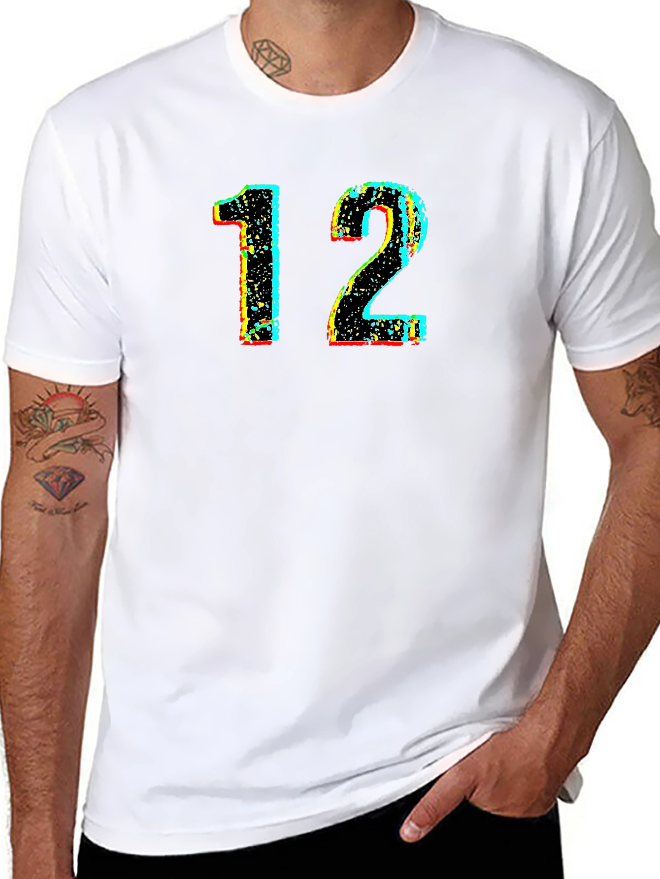 Cool Number 12 Graphic Tee - Black Cotton Shirt