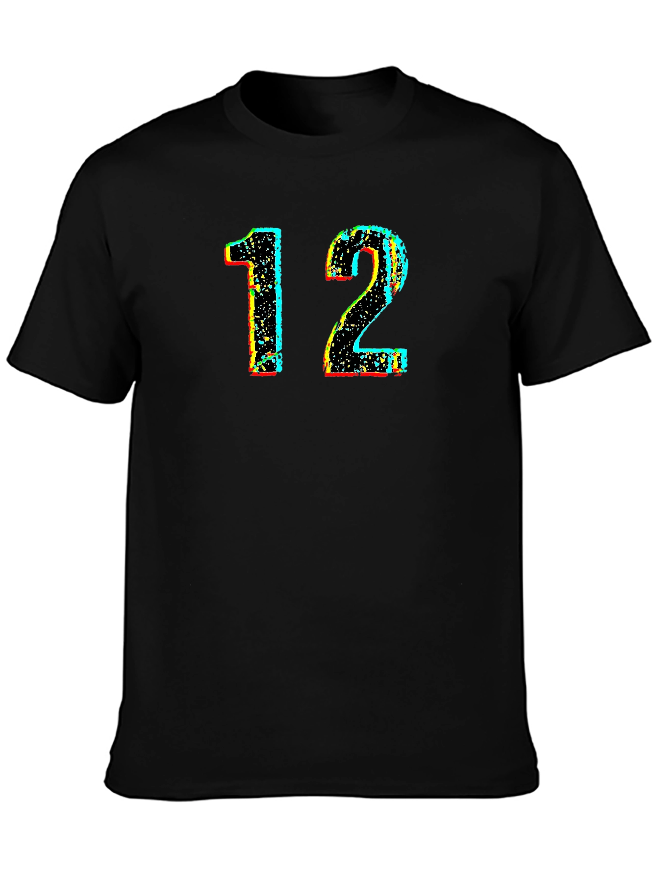 Cool Number 12 Graphic Tee - Black Cotton Shirt