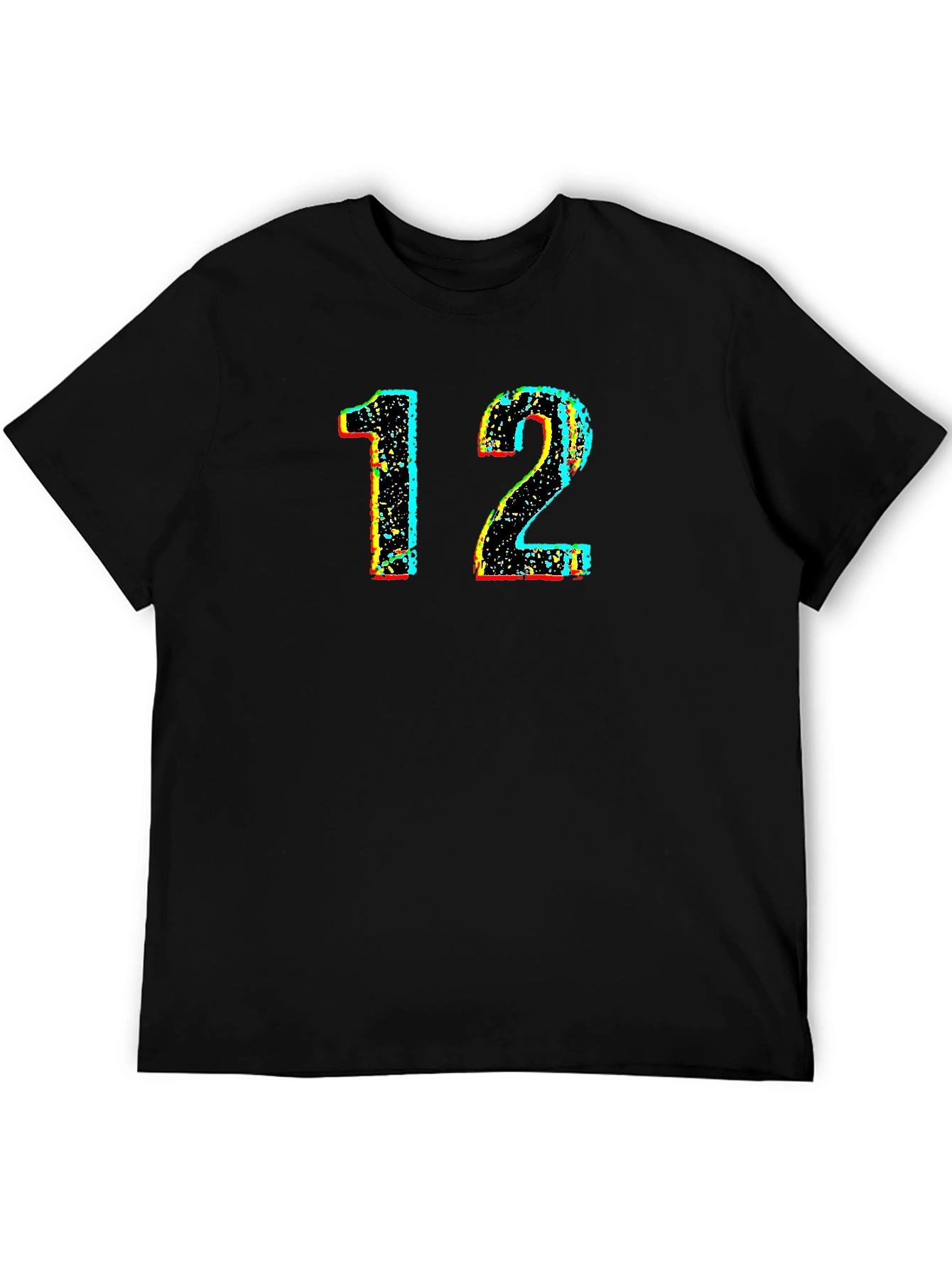 Cool Number 12 Graphic Tee - Black Cotton Shirt