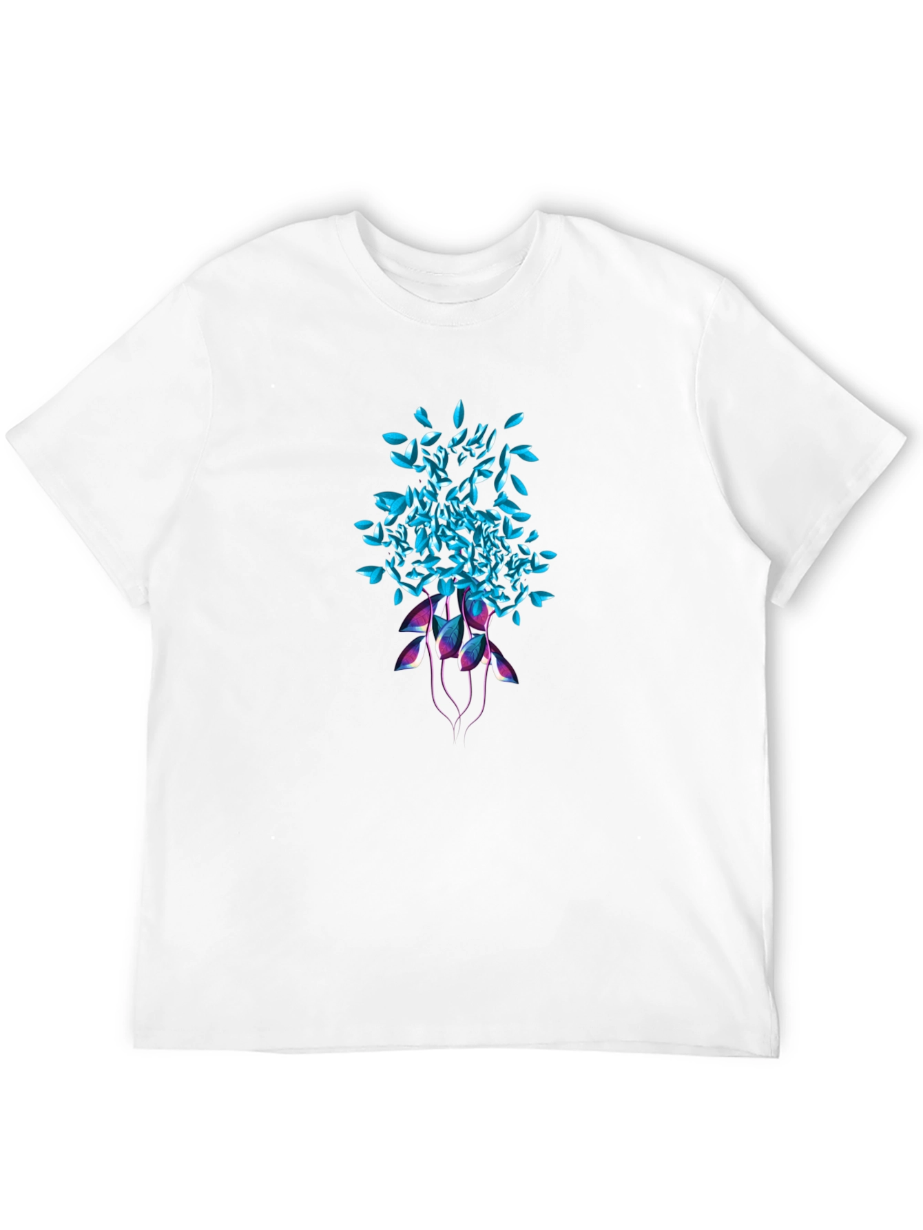 Abstract Floral Graphic Tee - Black Unisex T-Shirt