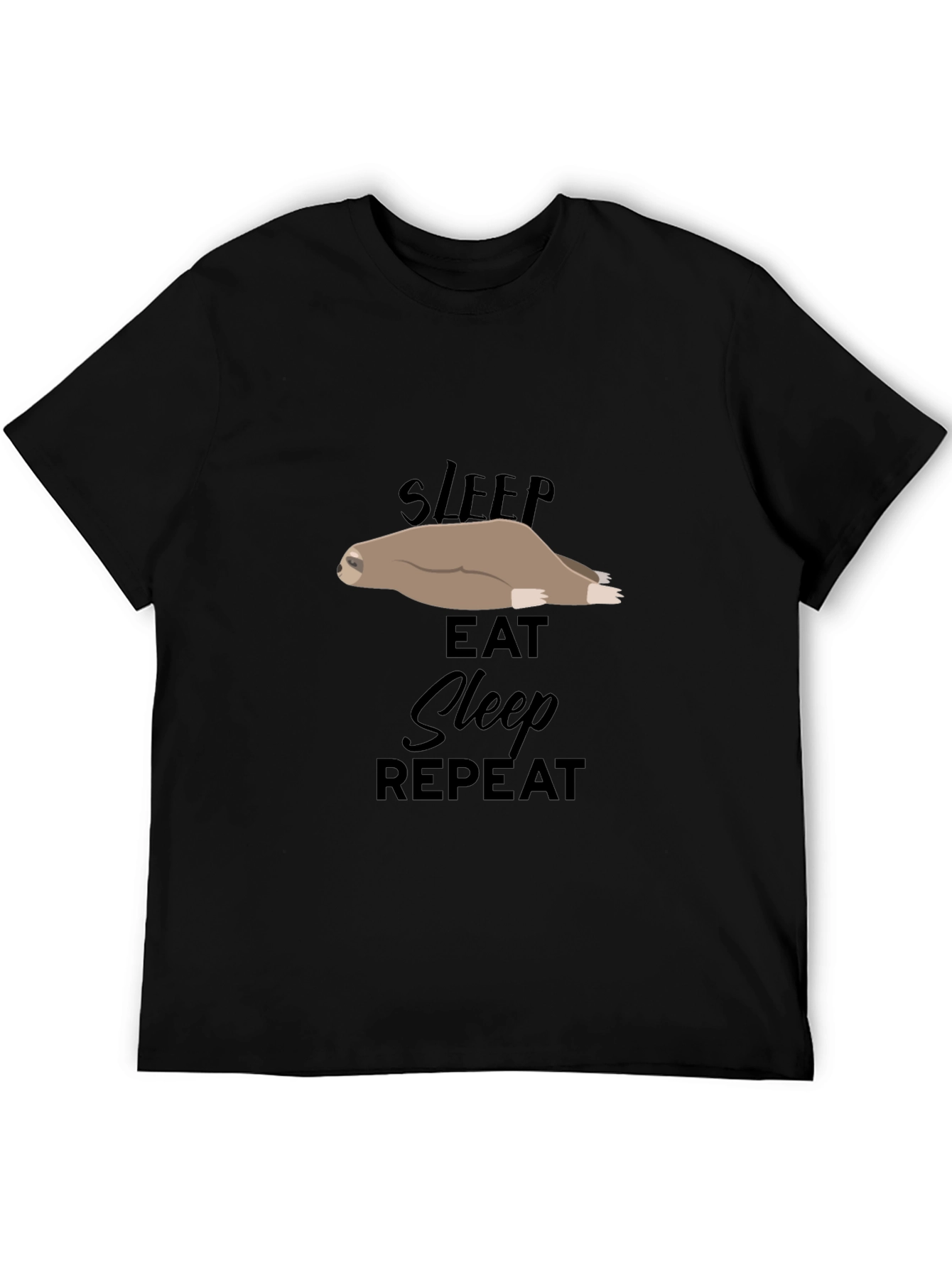 Sleep Eat Repeat Sloth Graphic T-Shirt
