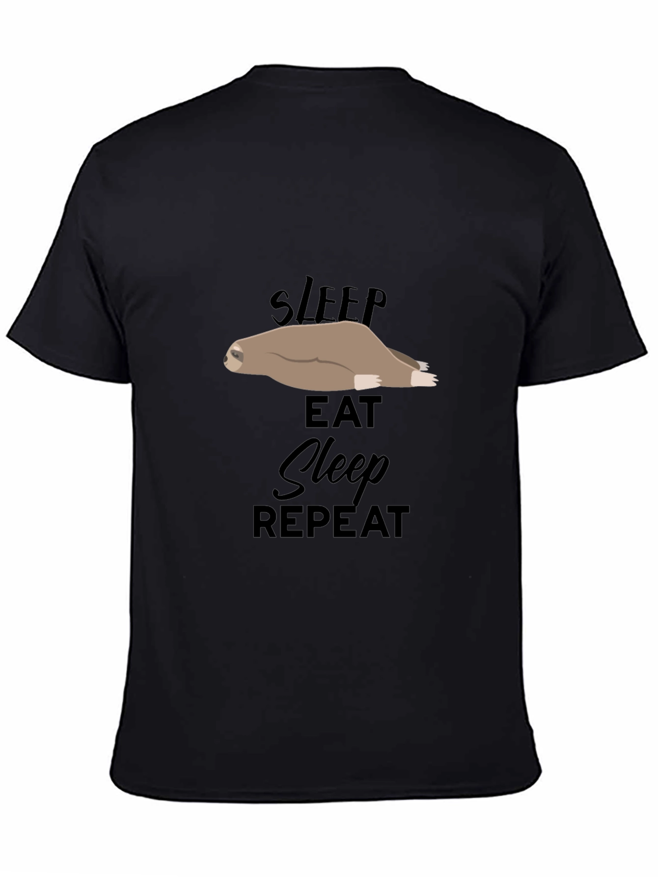 Sleep Eat Repeat Sloth Graphic T-Shirt