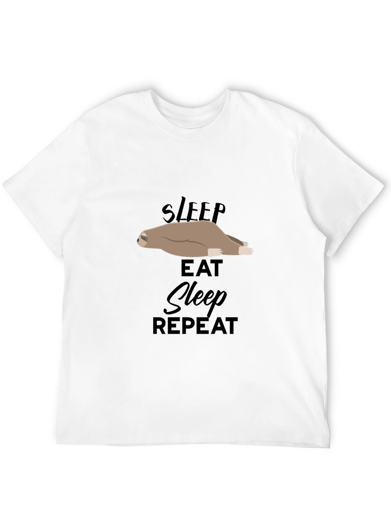 Sleep Eat Repeat Sloth Graphic T-Shirt