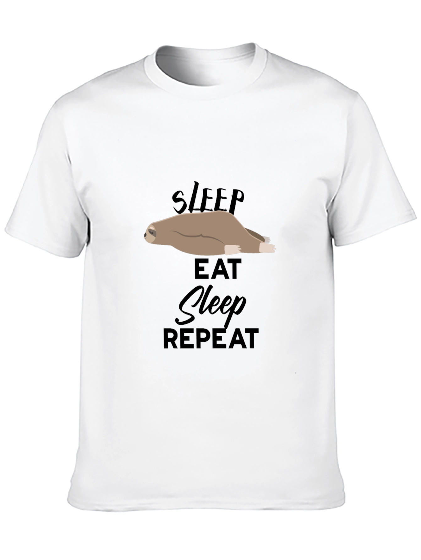 Sleep Eat Repeat Sloth Graphic T-Shirt