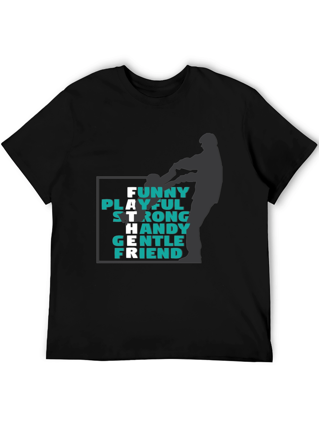 Father Funny Playful Strong T-Shirt - Black