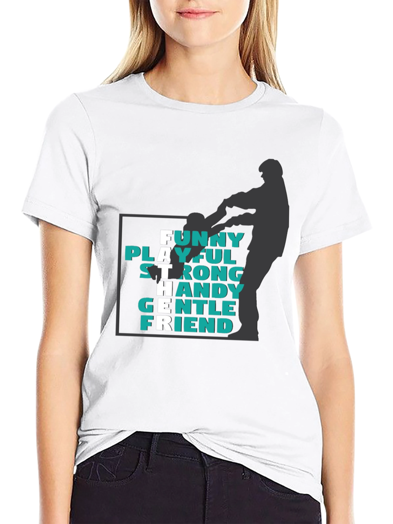 Father Funny Playful Strong T-Shirt - Black