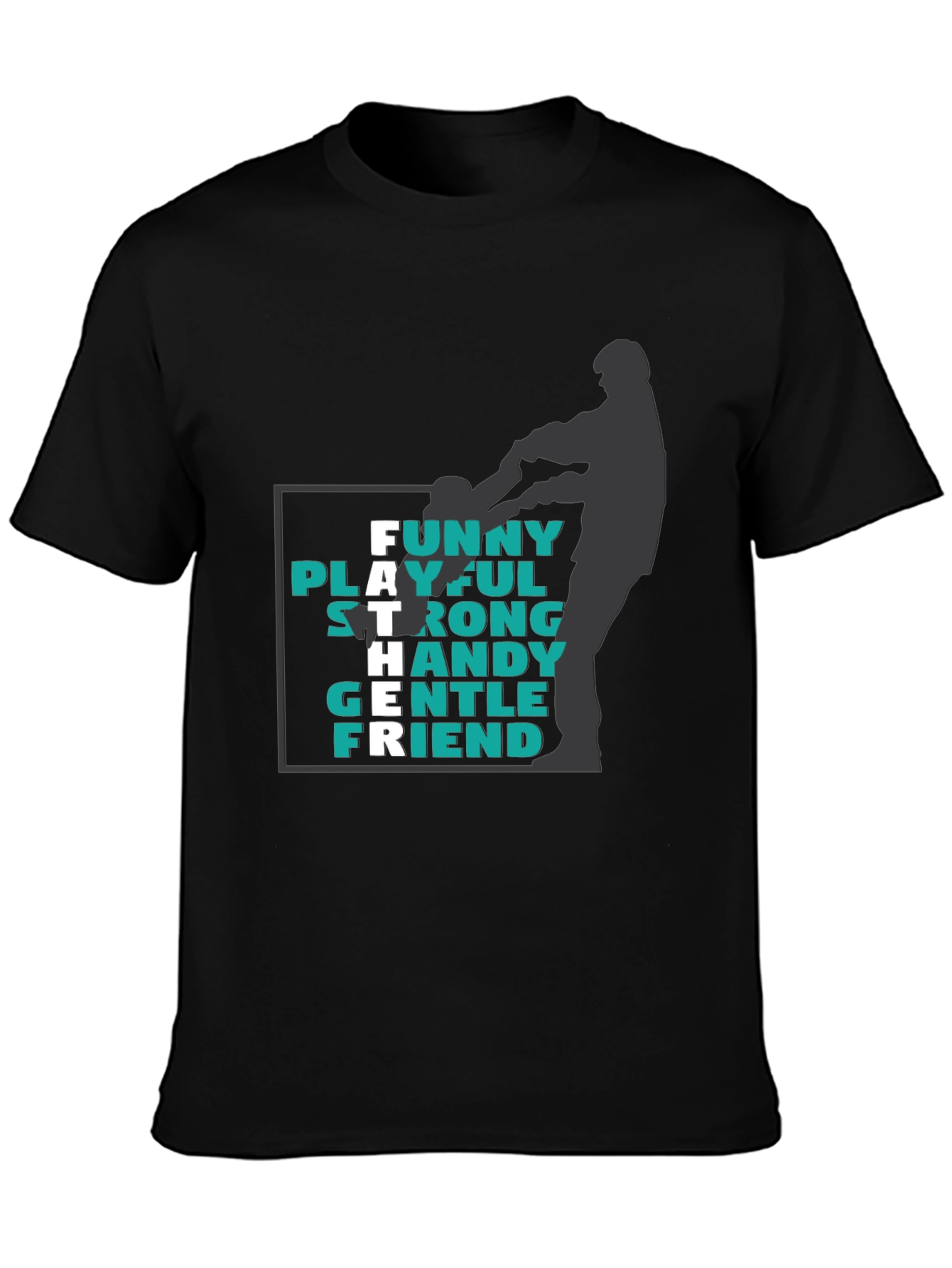 Father Funny Playful Strong T-Shirt - Black