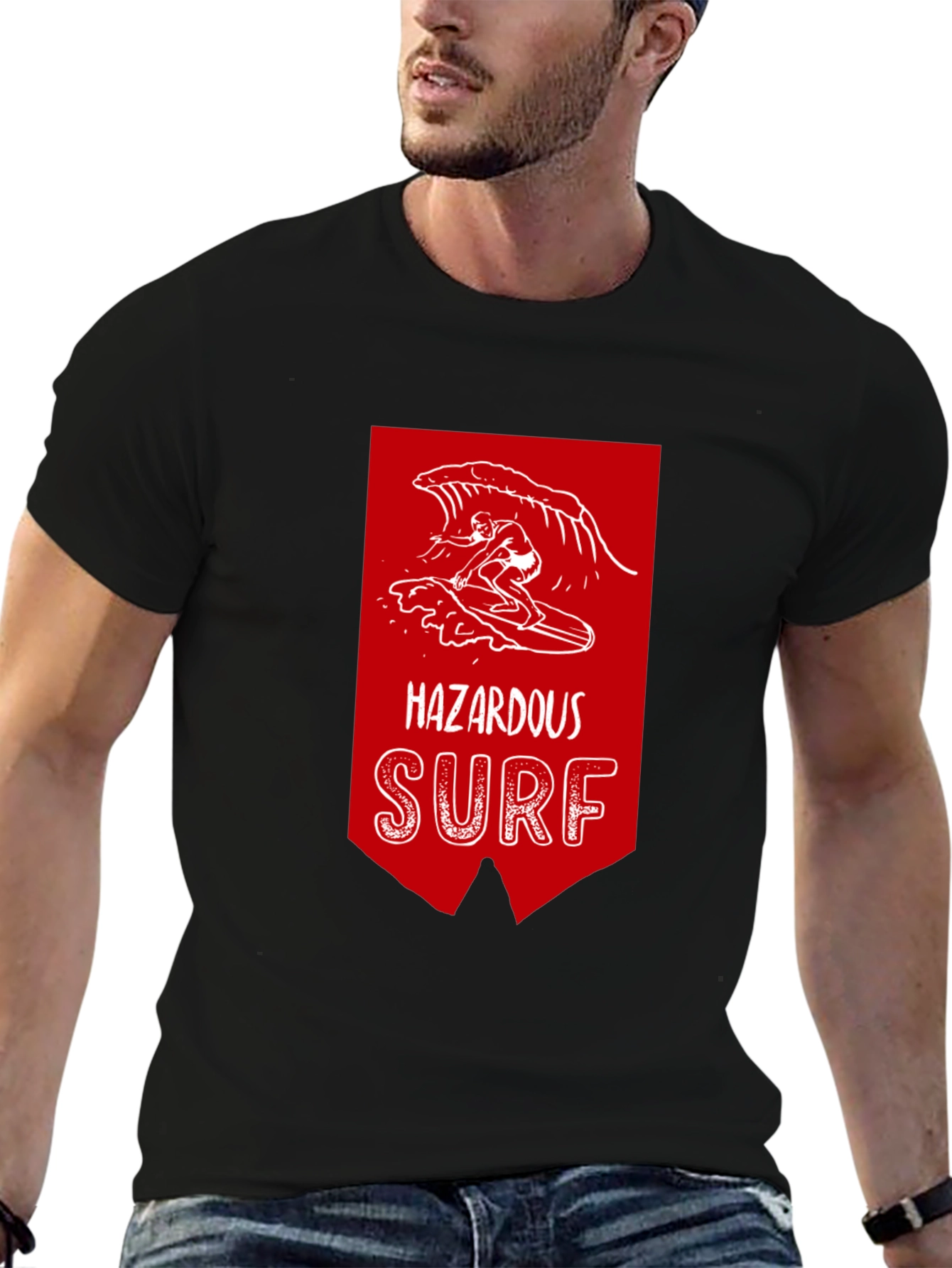 Hazardous Surf Graphic Tee - Black Cotton