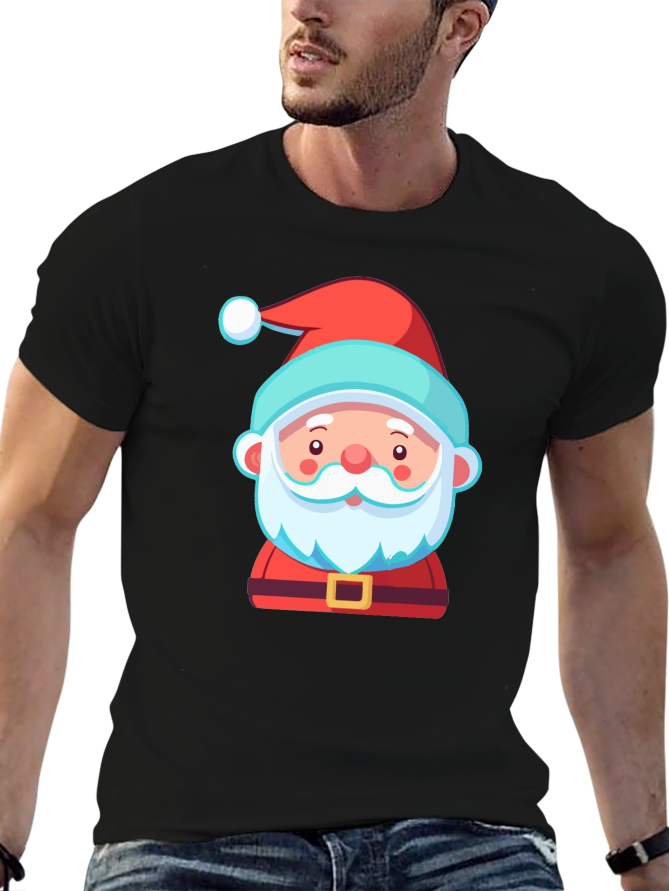 Santa Graphic Tee - Festive Holiday T-Shirt