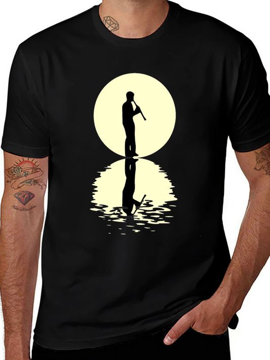 Silhouette Flute Player Graphic Tee