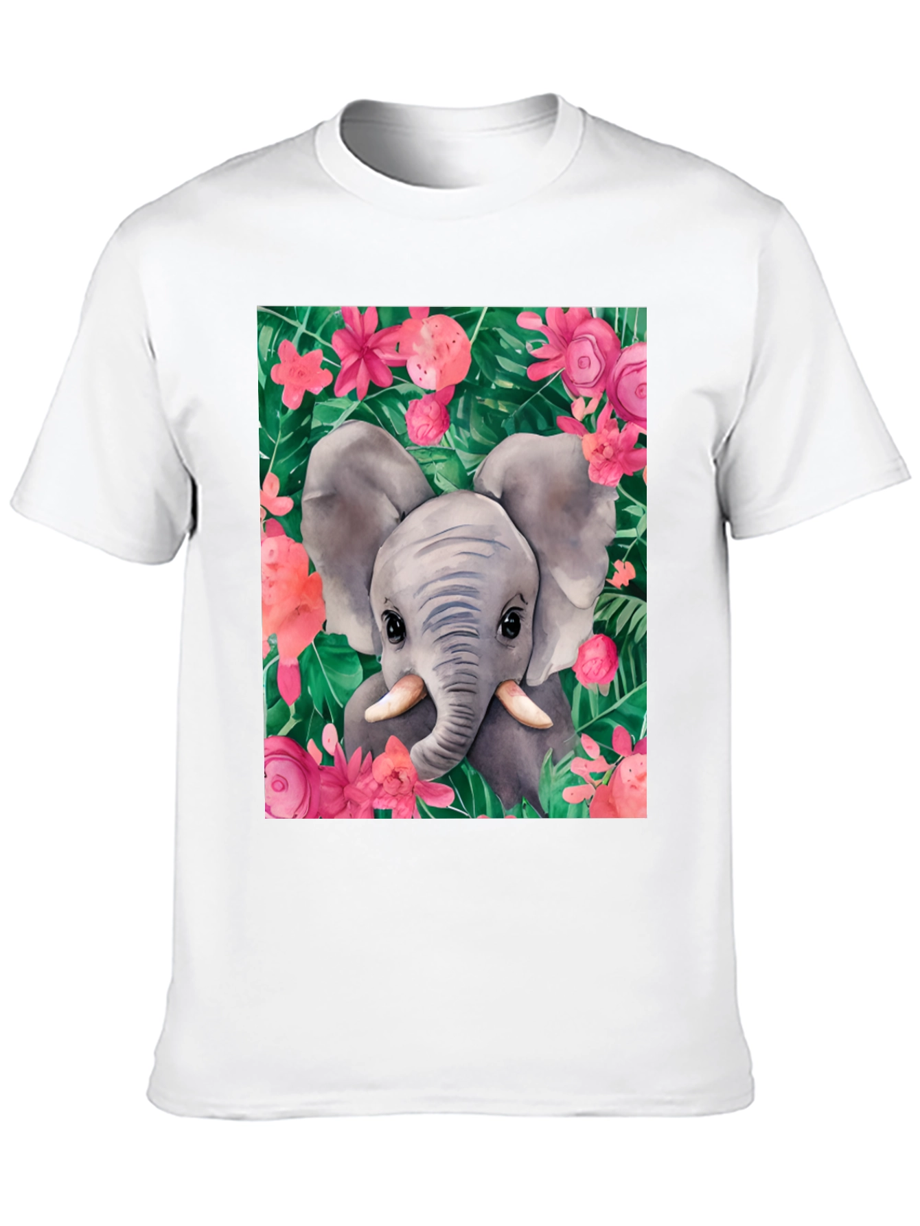 Elephant Floral Graphic Tee