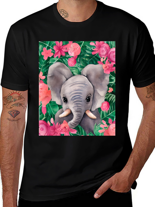 Elephant Floral Graphic Tee