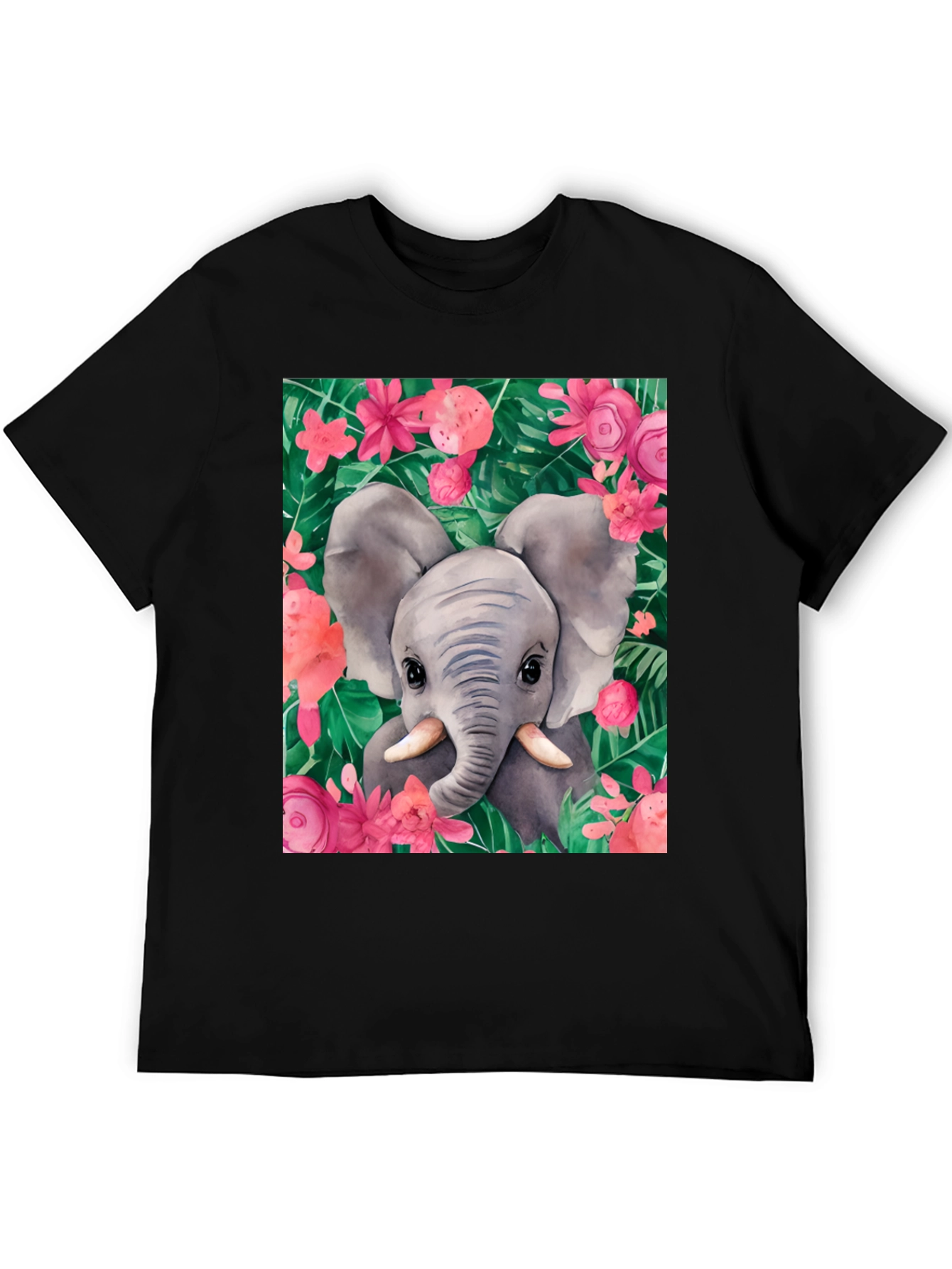 Elephant Floral Graphic Tee