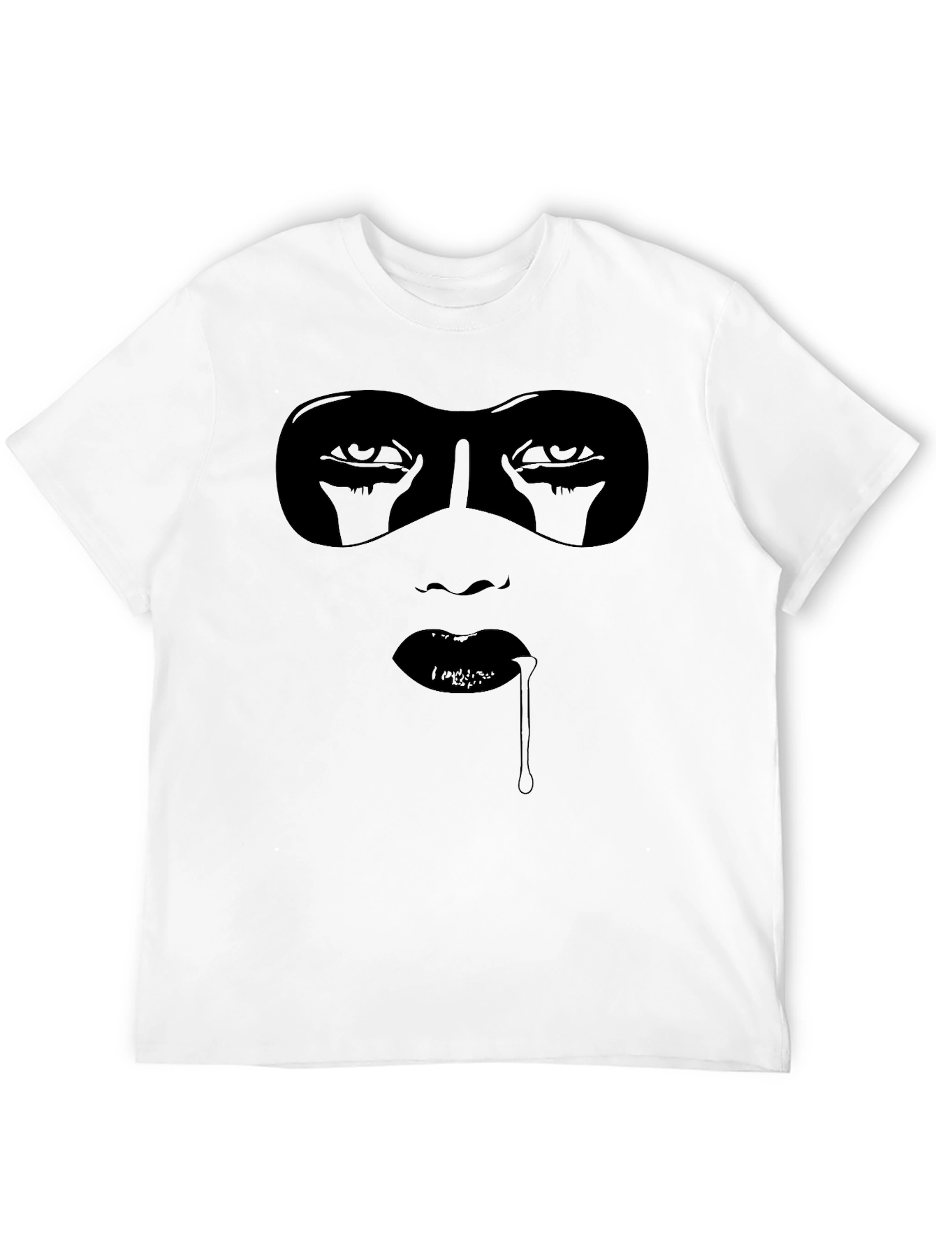 Mysterious Woman Graphic Tee - Black Cotton T-Shirt