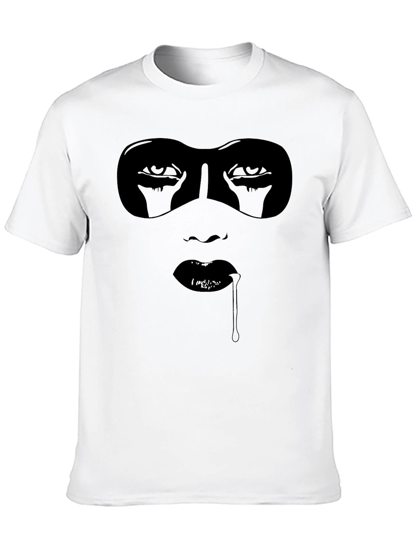 Mysterious Woman Graphic Tee - Black Cotton T-Shirt