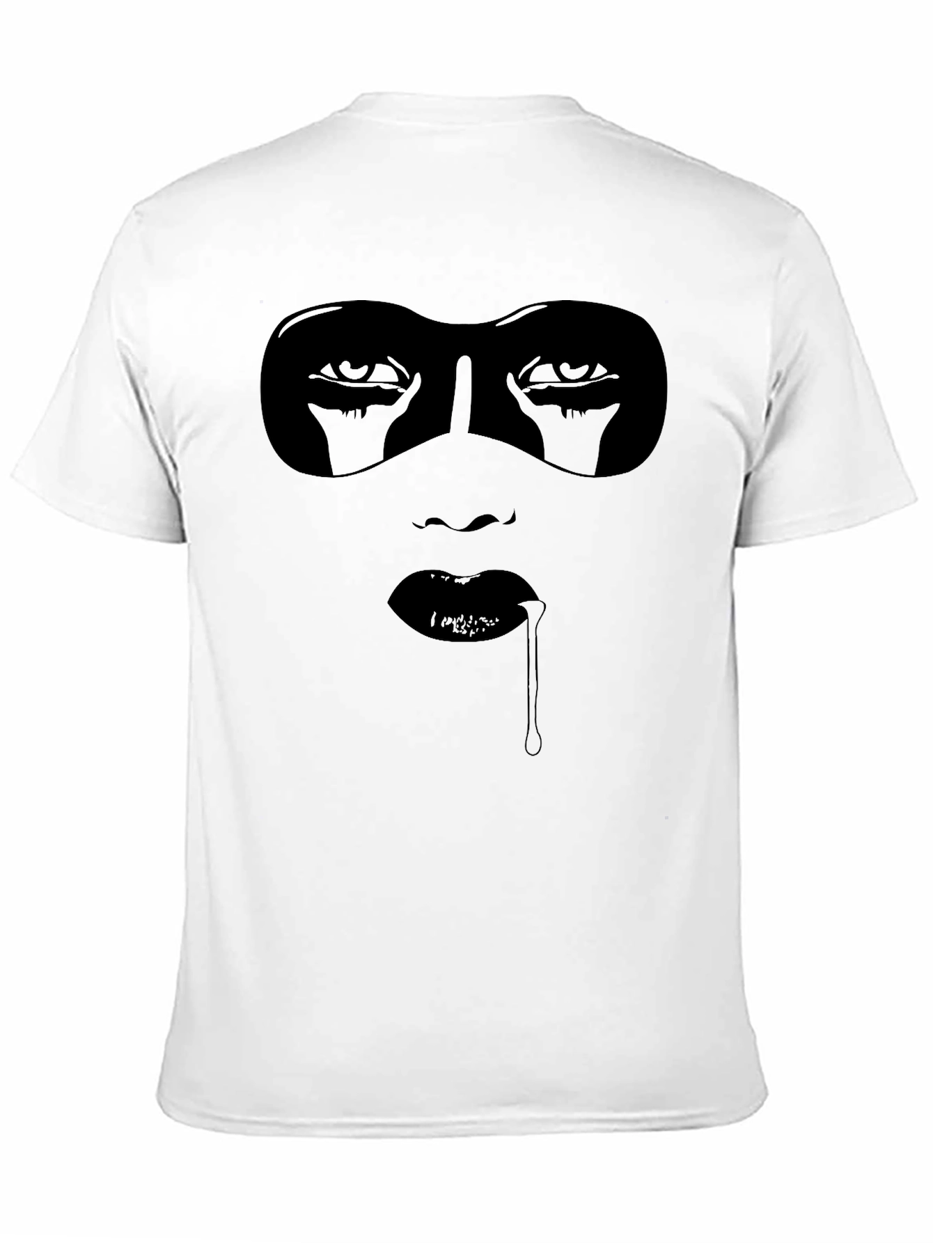 Mysterious Woman Graphic Tee - Black Cotton T-Shirt