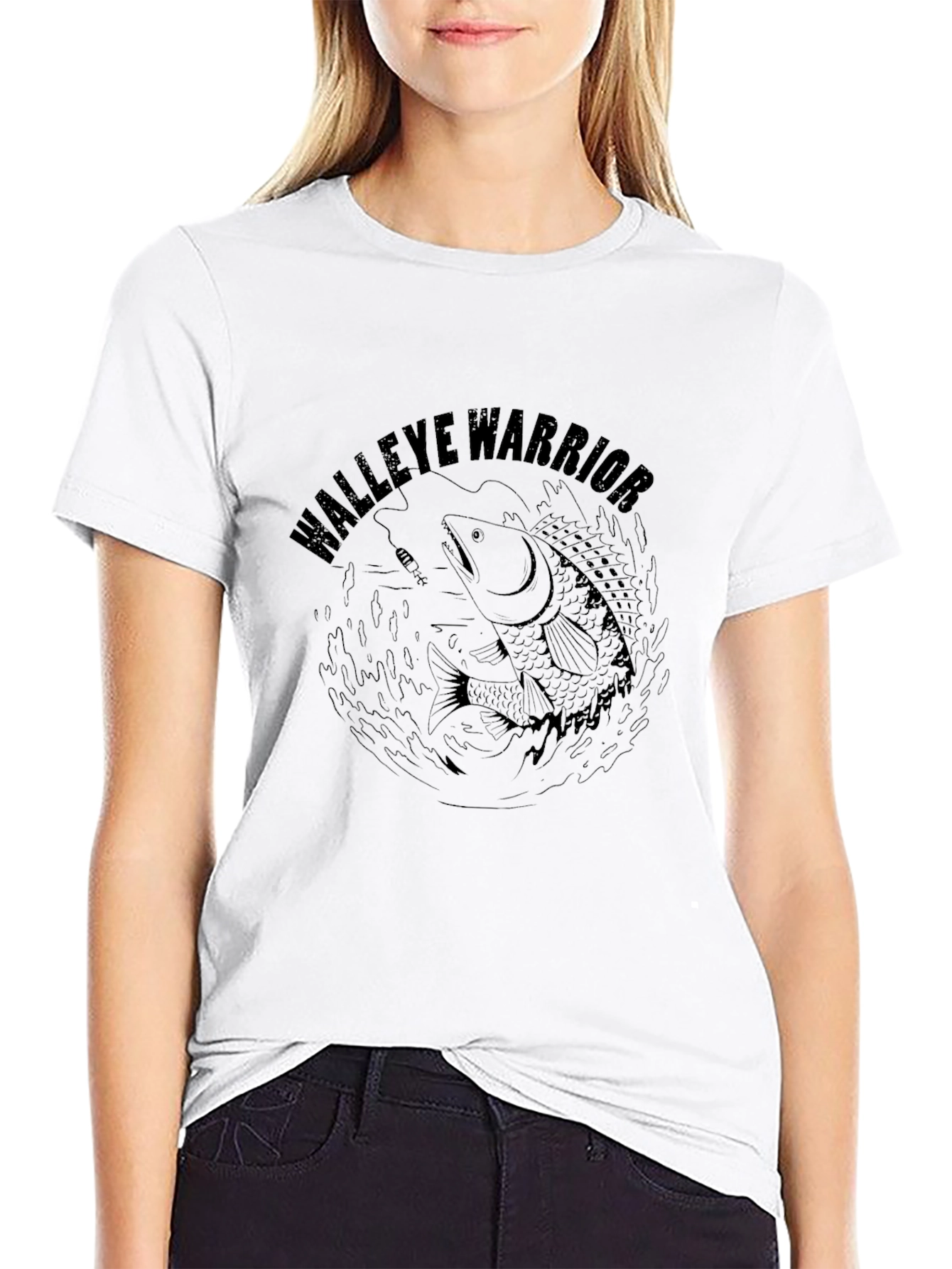 Walleye Warrior Graphic T-Shirt - Black