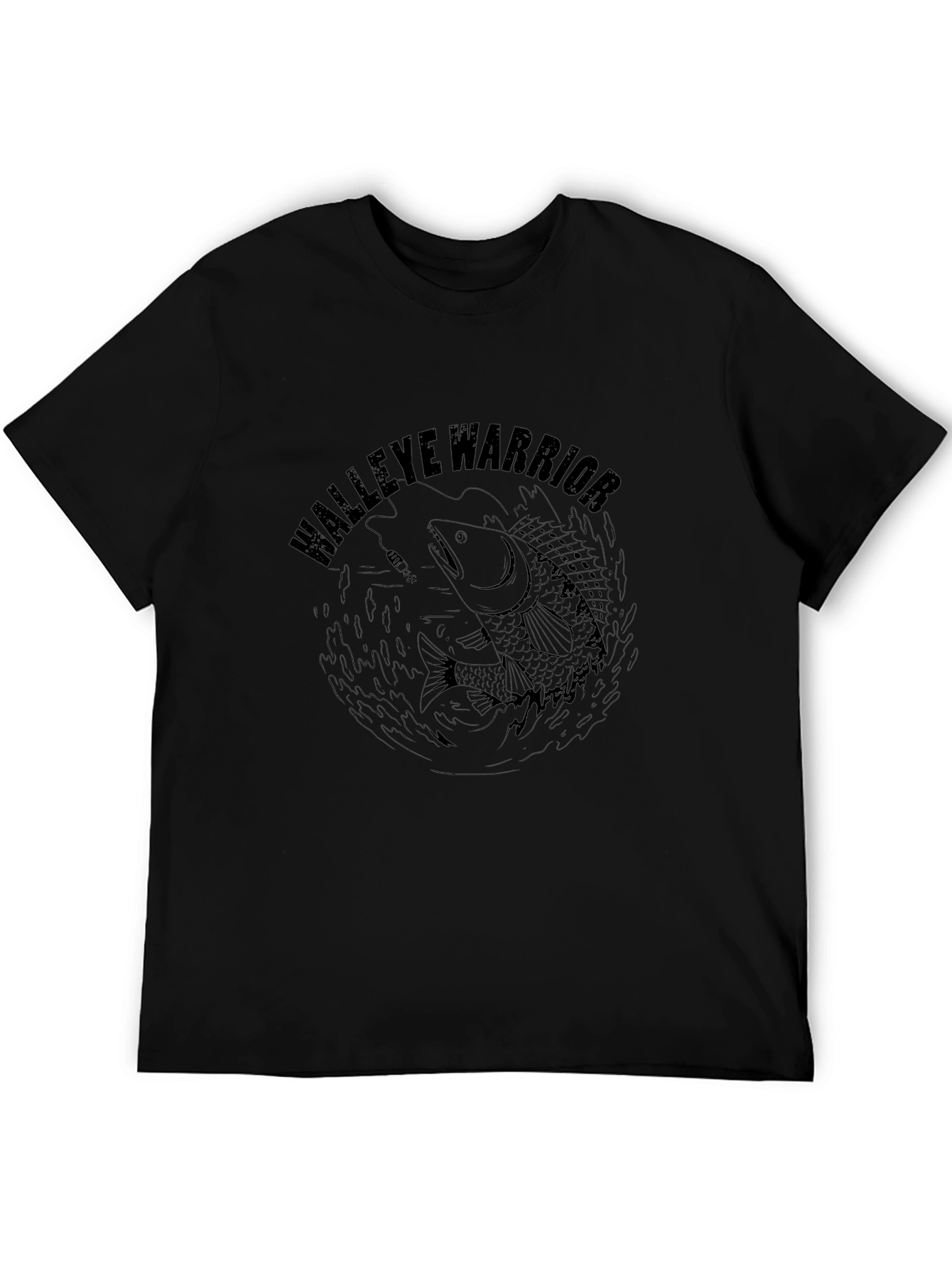 Walleye Warrior Graphic T-Shirt - Black