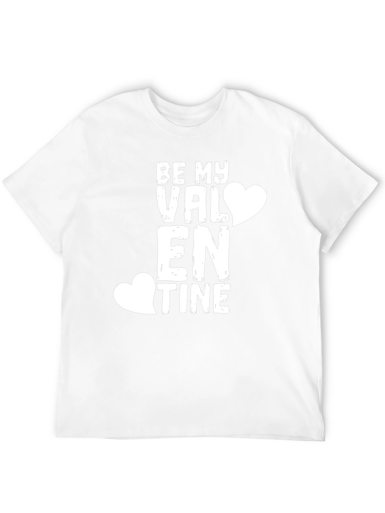 Be My Valentine Black T-Shirt Love Heart Design