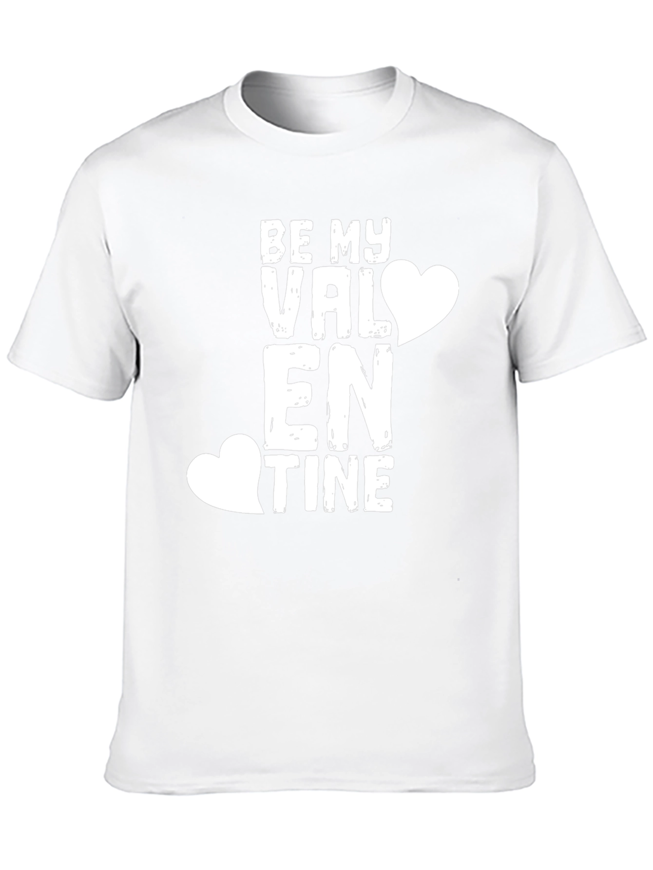 Be My Valentine Black T-Shirt Love Heart Design