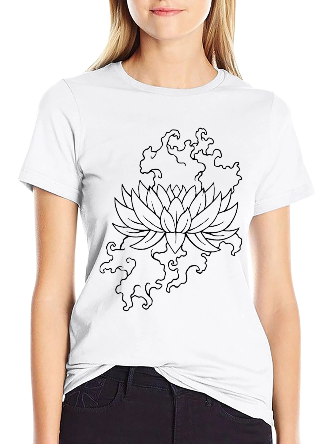 Black Lotus Graphic T-Shirt - Modern Design