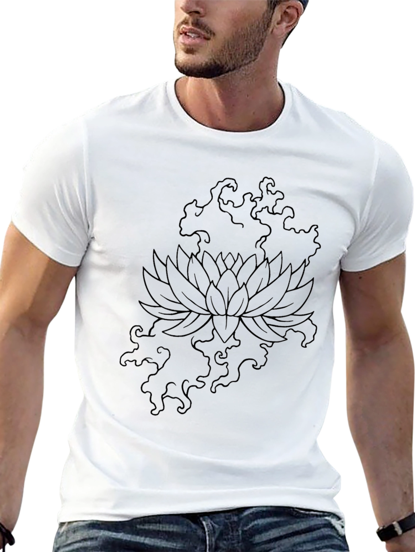 Black Lotus Graphic T-Shirt - Modern Design