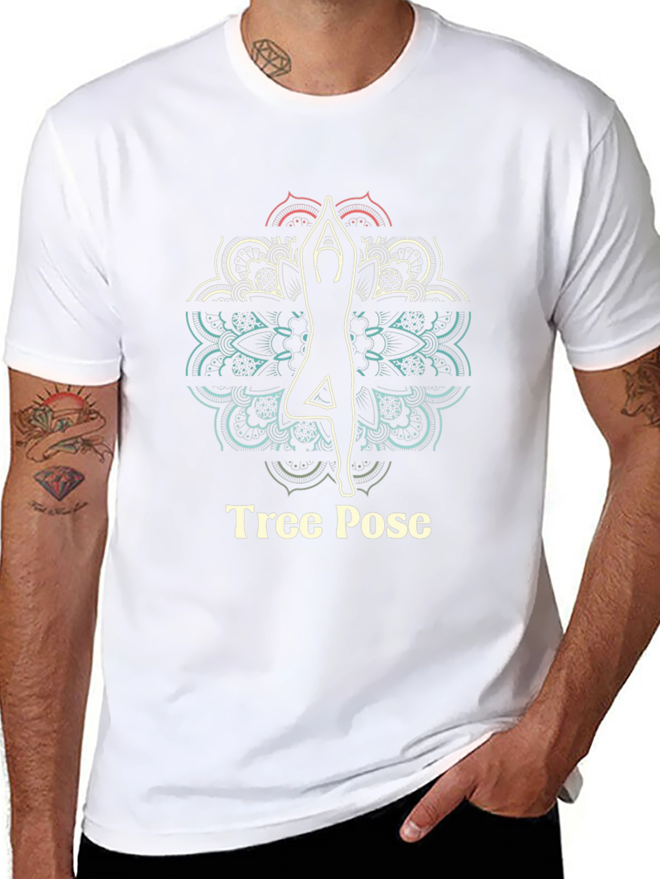 Tree Pose Yoga Graphic Tee - Mens Black T-Shirt
