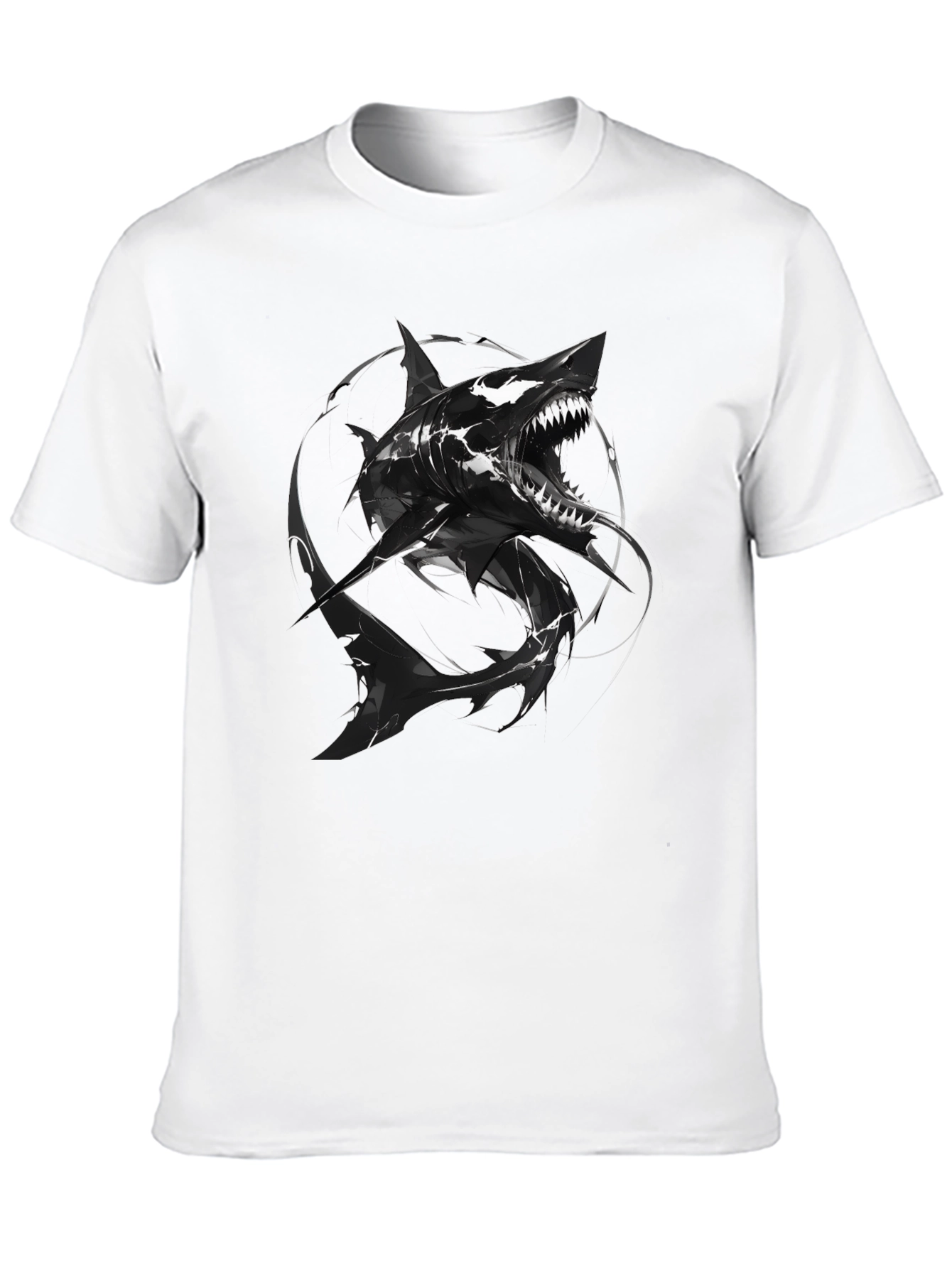 Mens Black Shark Graphic Tee