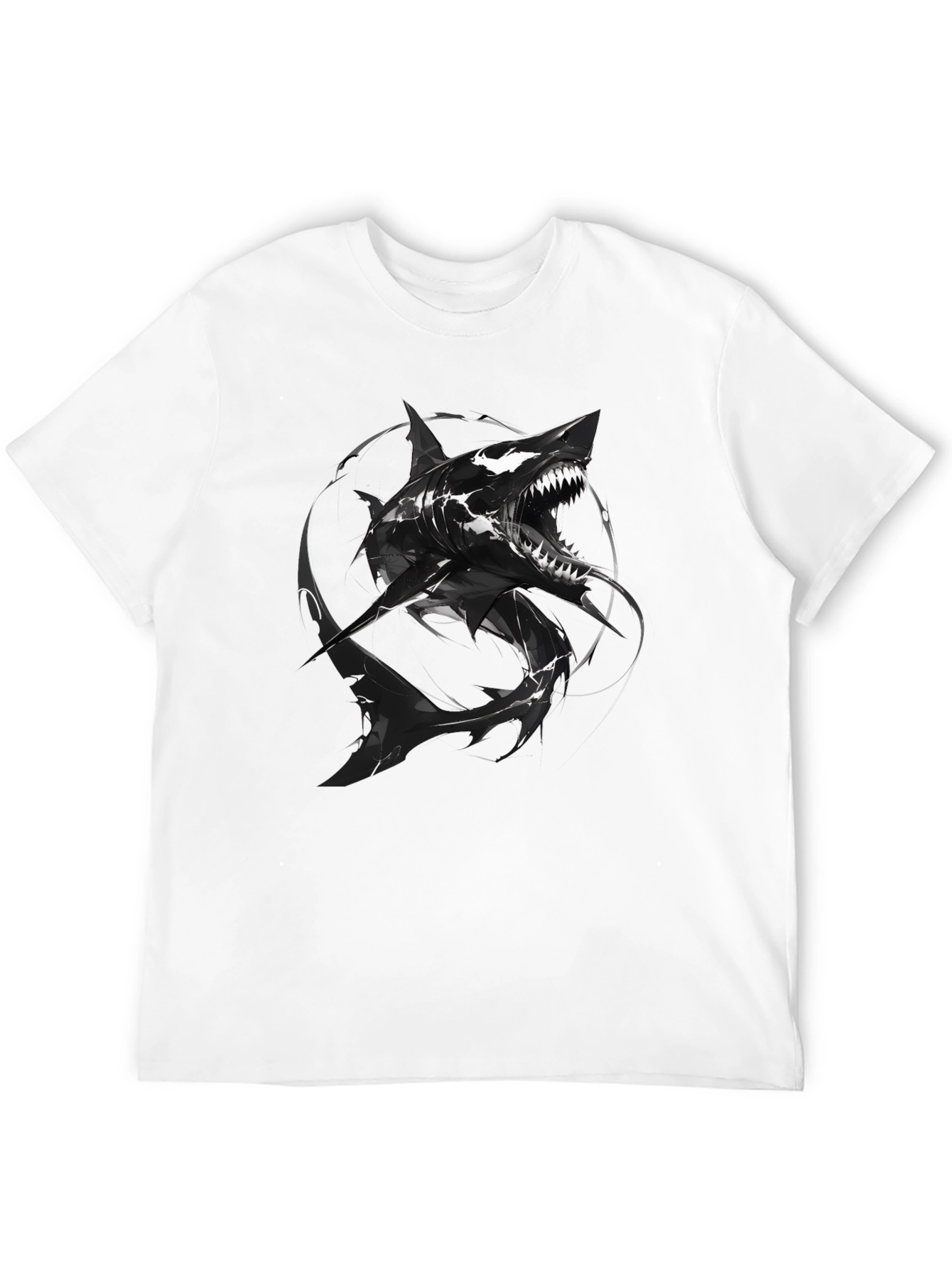 Mens Black Shark Graphic Tee