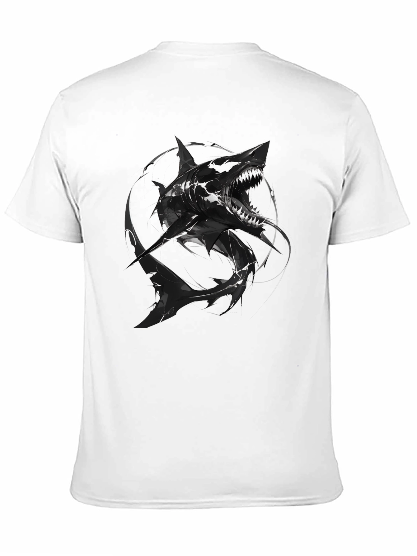 Mens Black Shark Graphic Tee