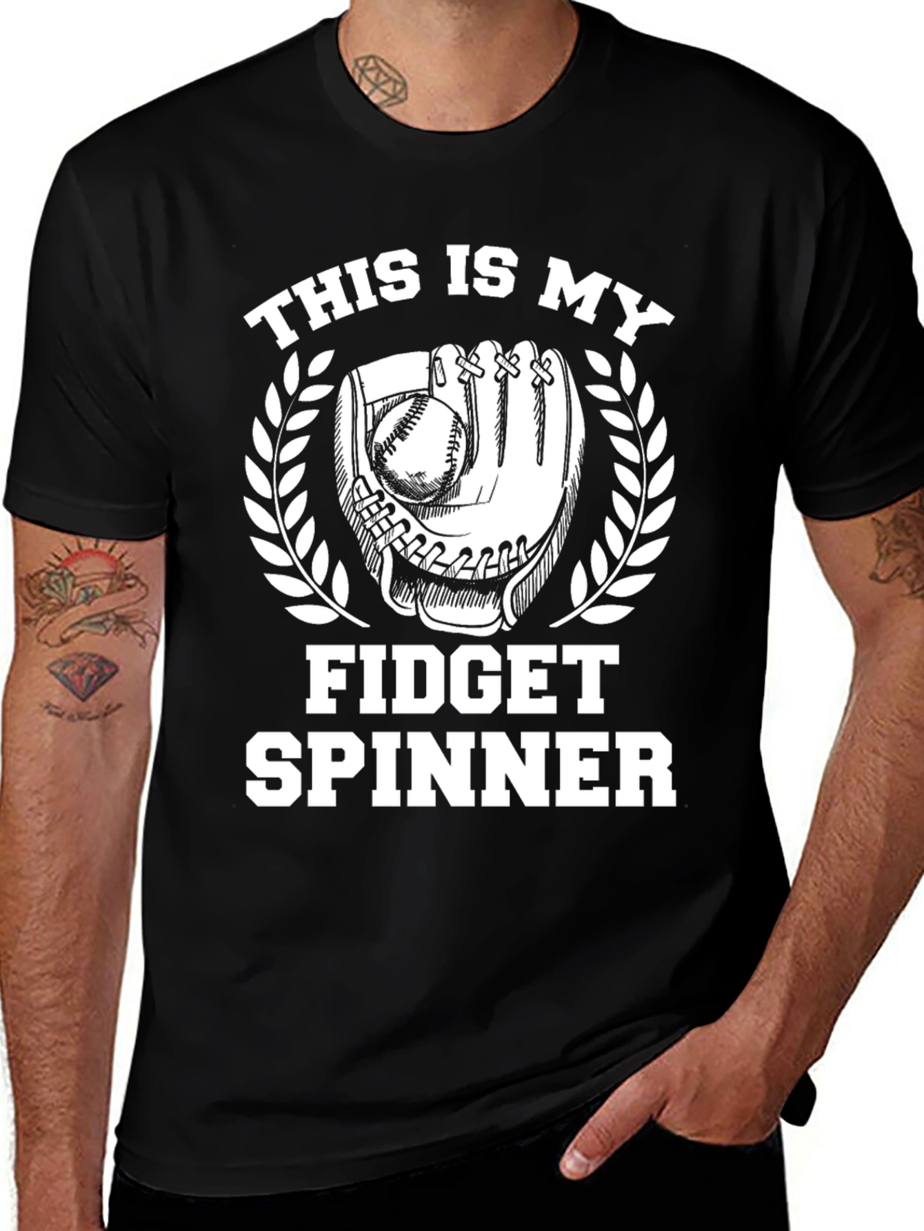 Baseball Fidget Spinner Graphic T-Shirt