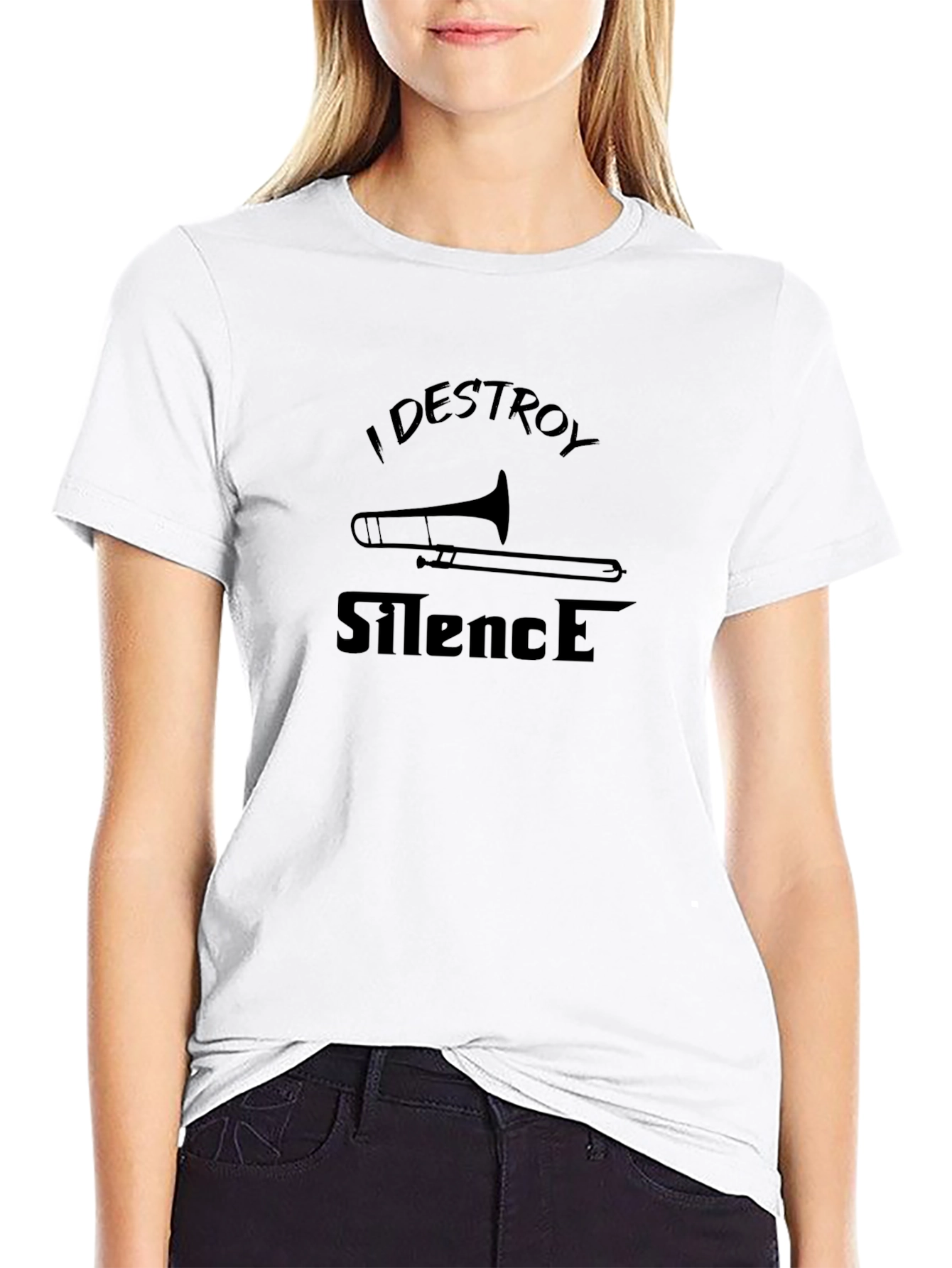 I Destroy Silence Trombone Graphic T-Shirt