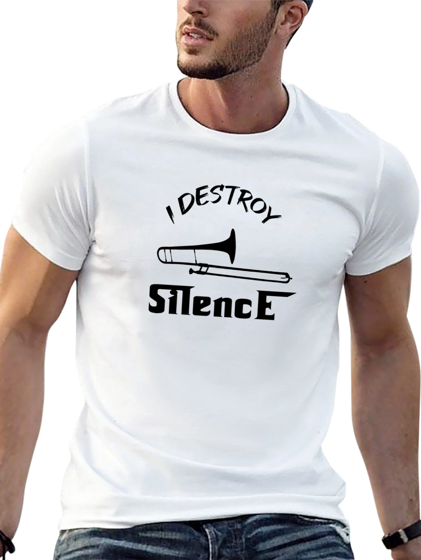 I Destroy Silence Trombone Graphic T-Shirt