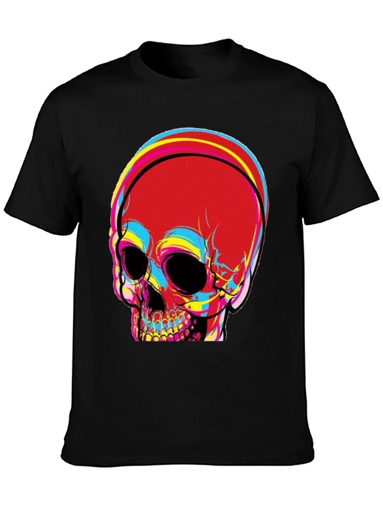 Skull Graphic Print Mens Black T-Shirt