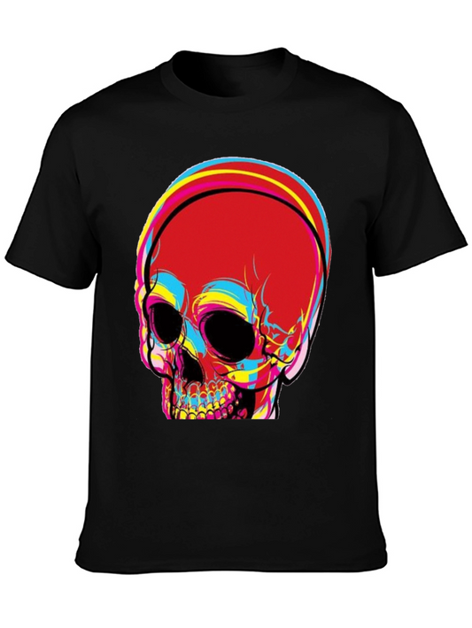 Skull Graphic Print Mens Black T-Shirt