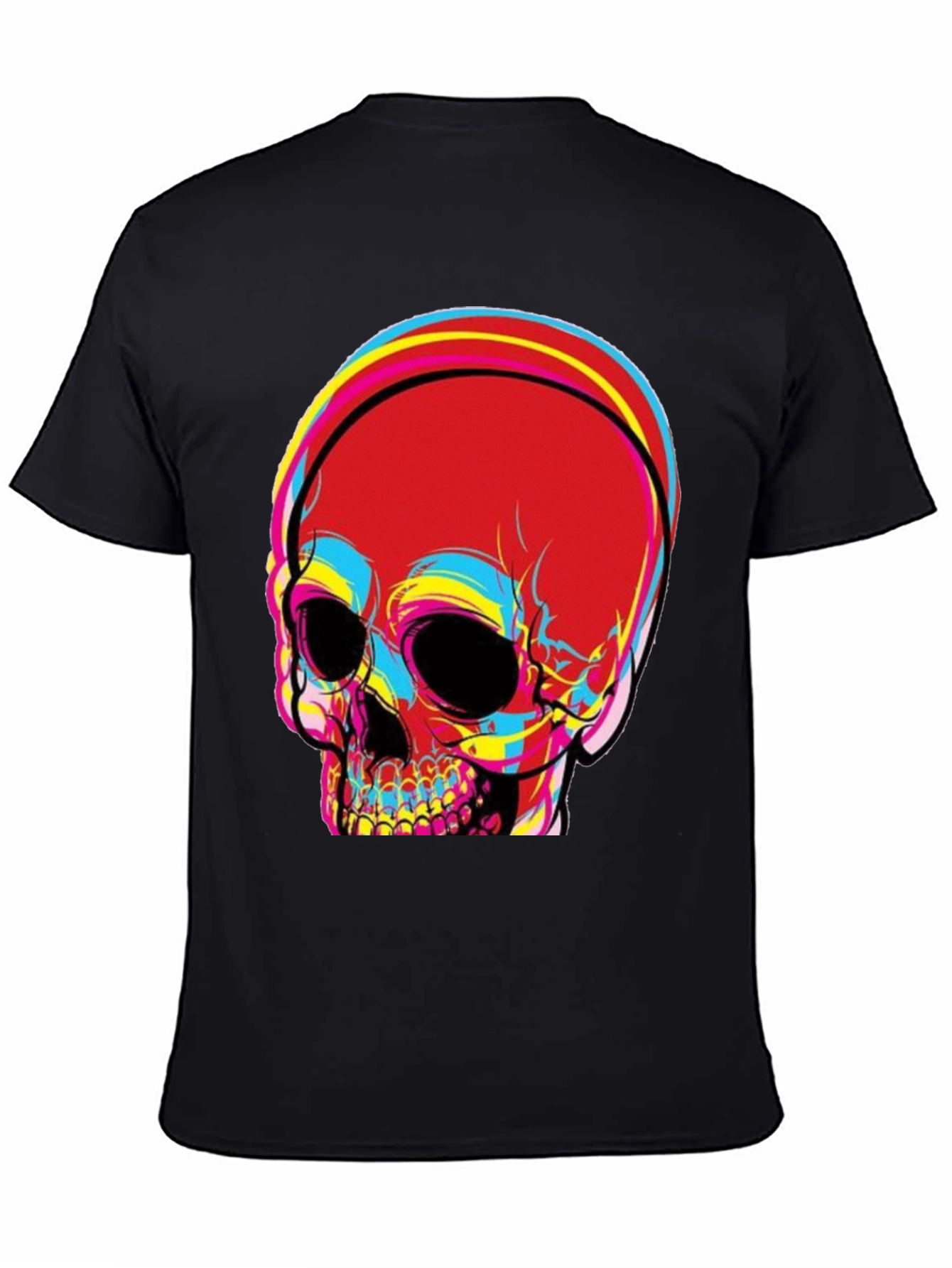 Skull Graphic Print Mens Black T-Shirt