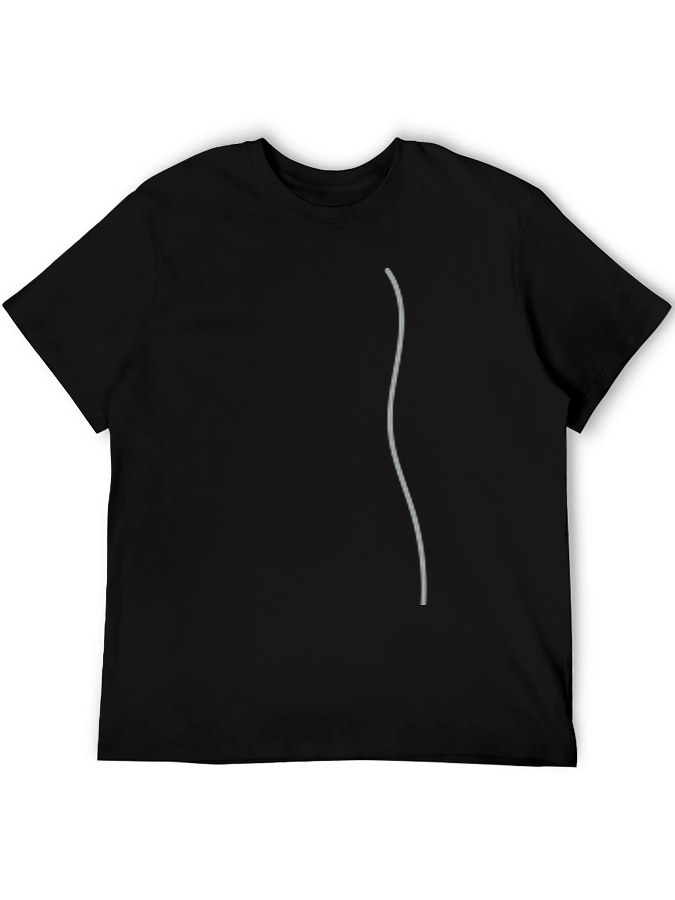 Mens Black Casual Tee with Minimalist Design
