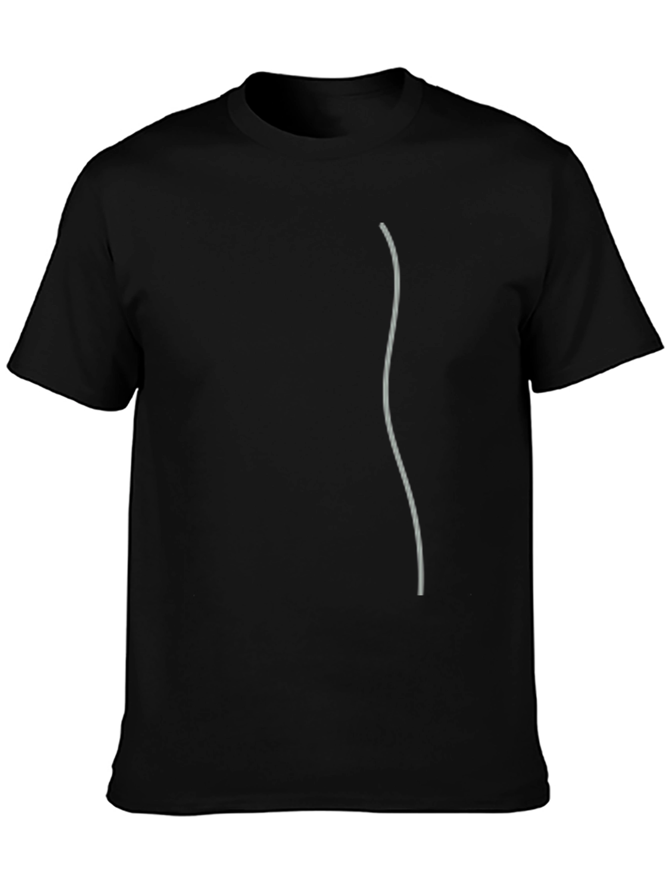 Mens Black Casual Tee with Minimalist Design