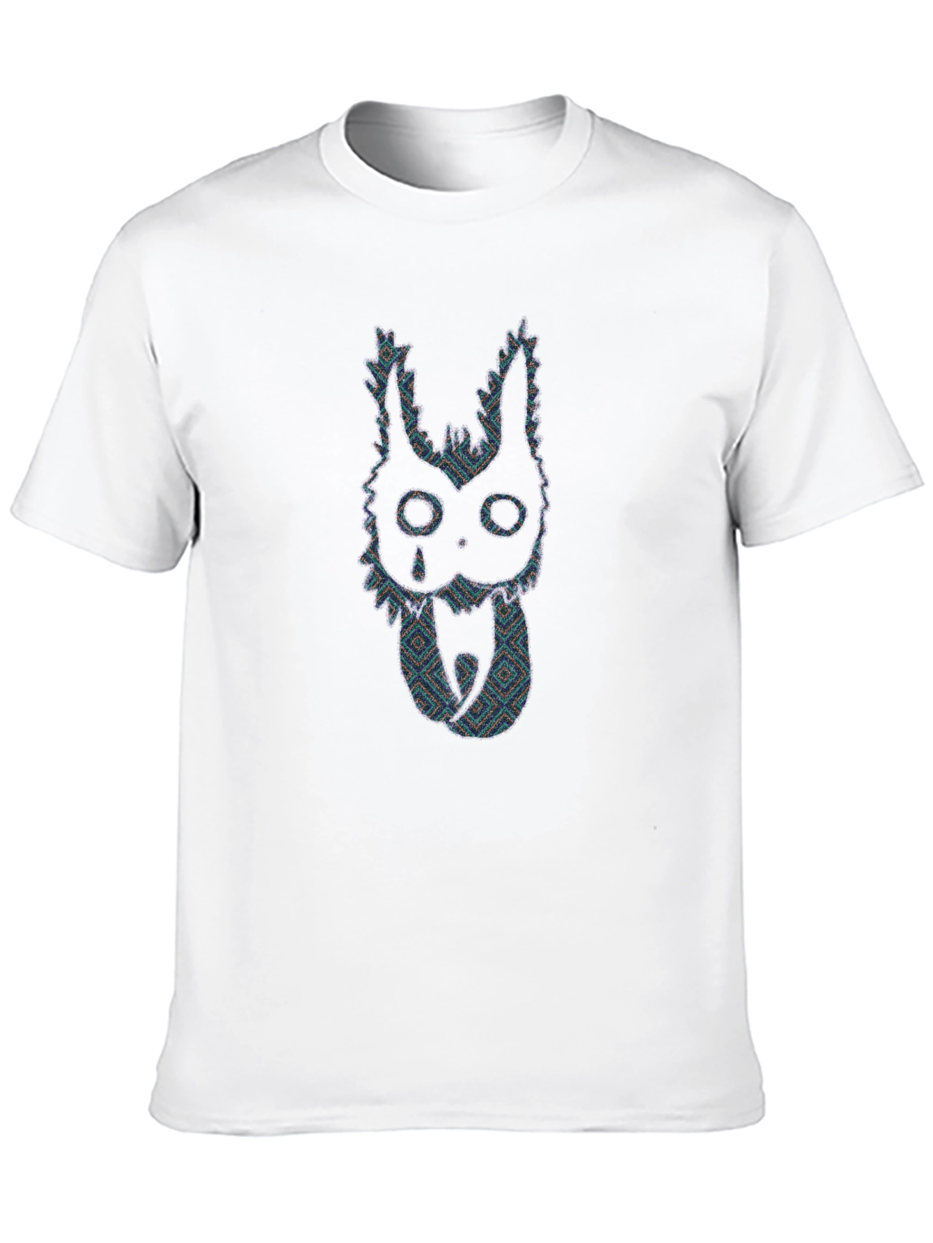 Abstract Crying Creature Graphic Tee - Black