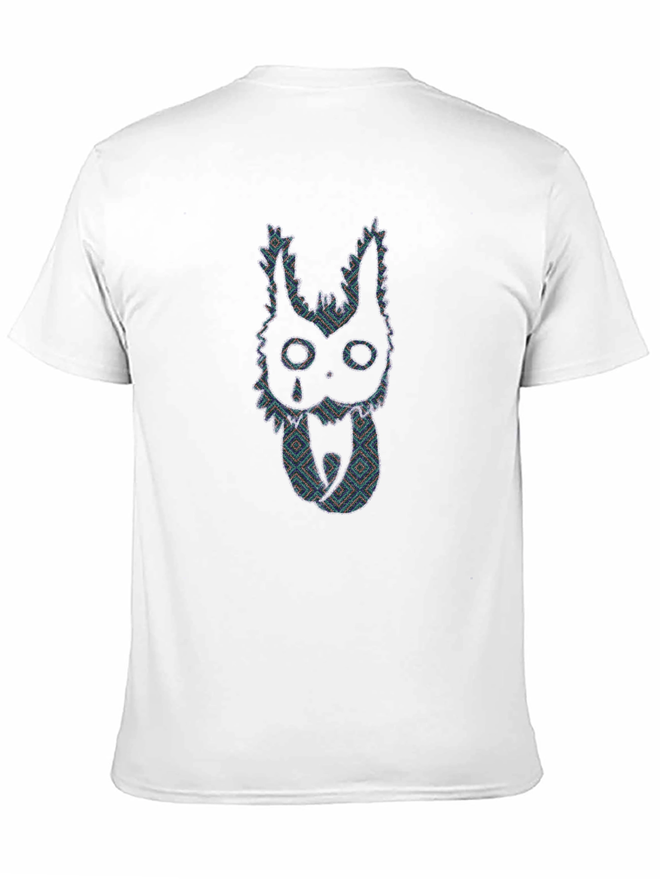 Abstract Crying Creature Graphic Tee - Black