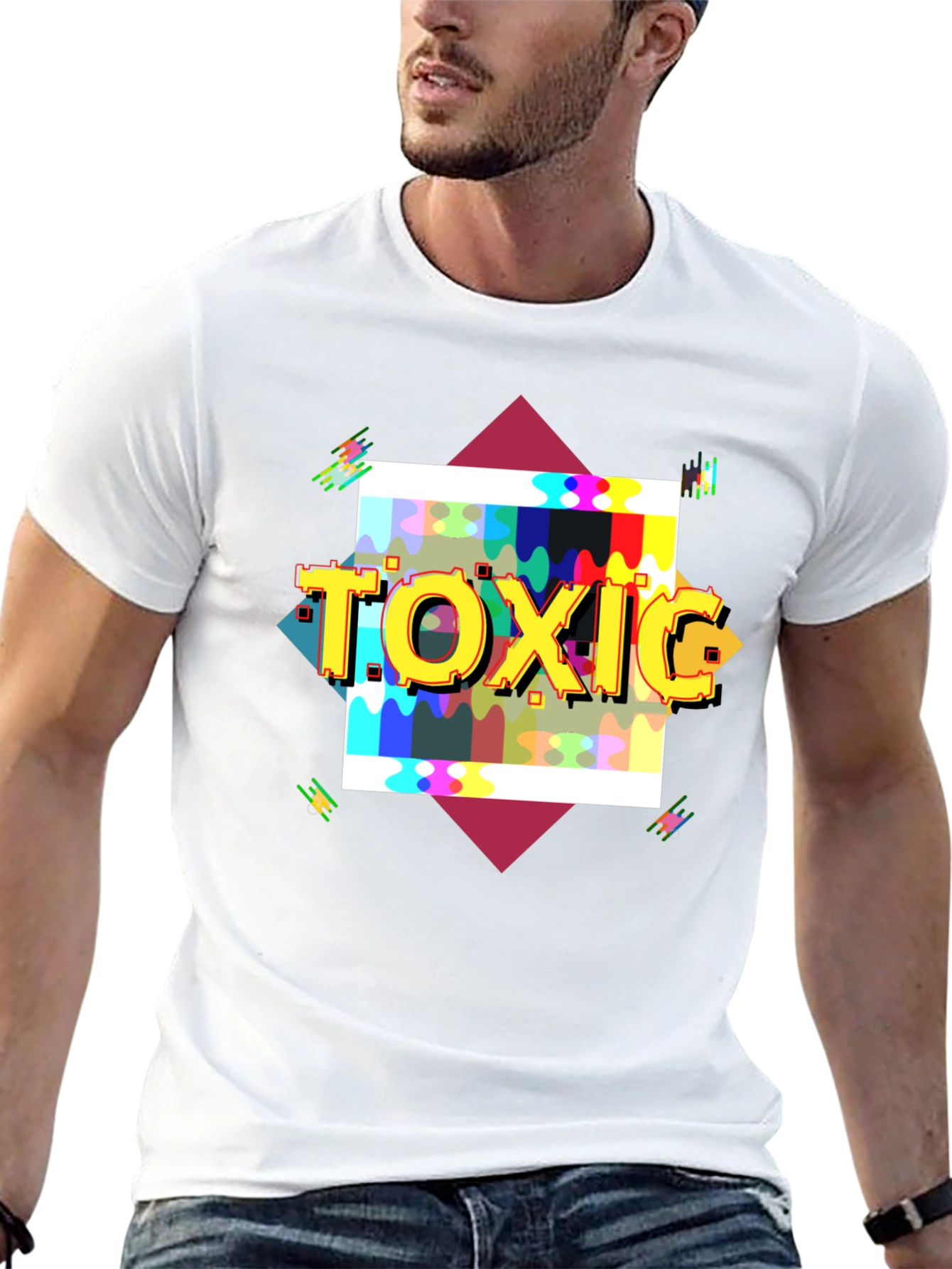 Toxic Graphic Print T-Shirt - Mens Casual Tee