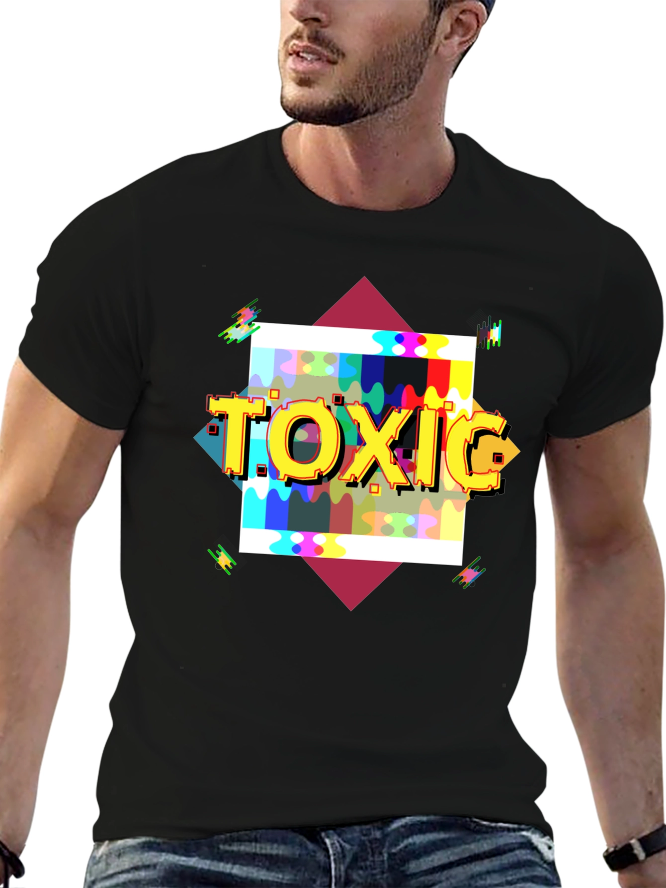 Toxic Graphic Print T-Shirt - Mens Casual Tee