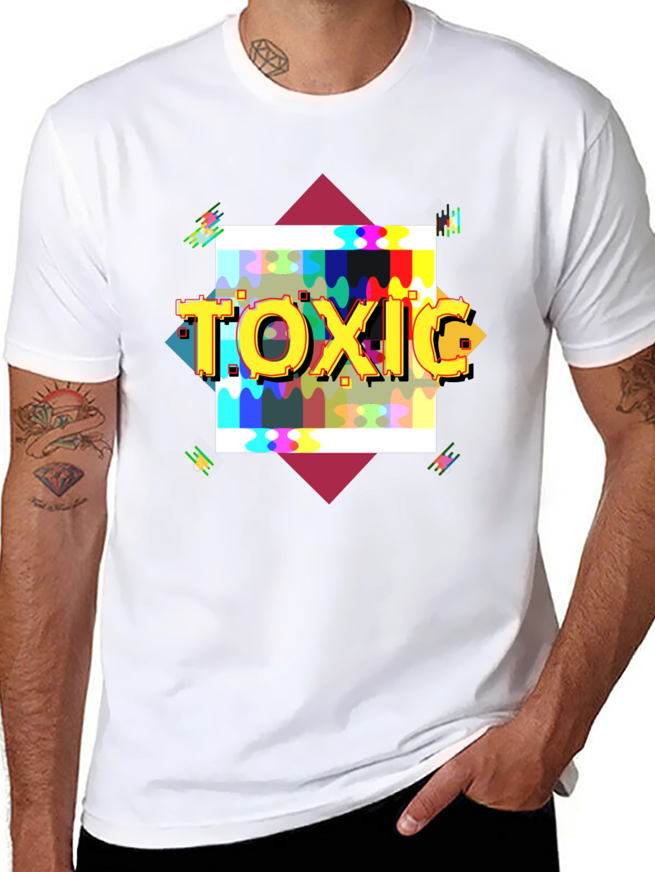 Toxic Graphic Print T-Shirt - Mens Casual Tee