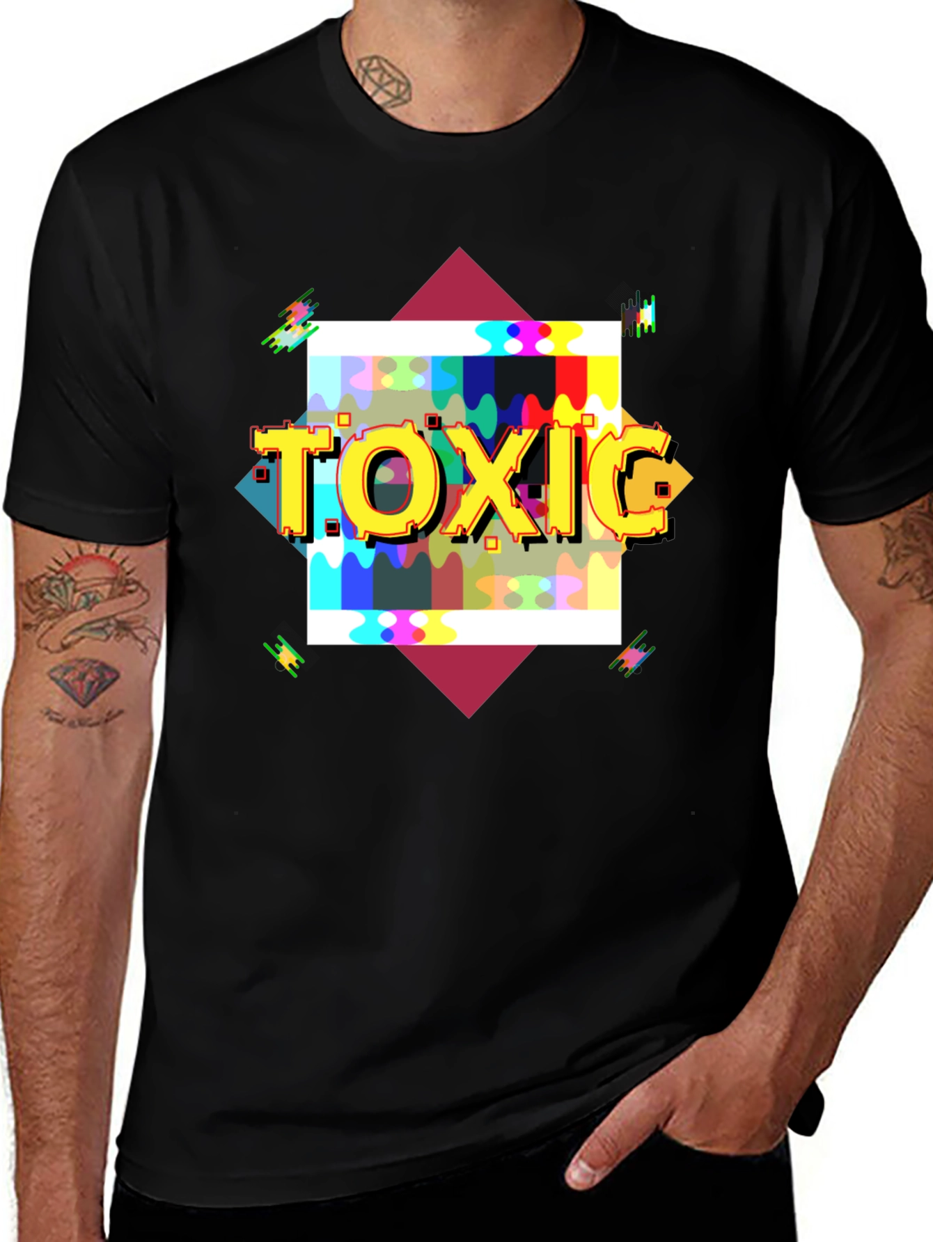 Toxic Graphic Print T-Shirt - Mens Casual Tee