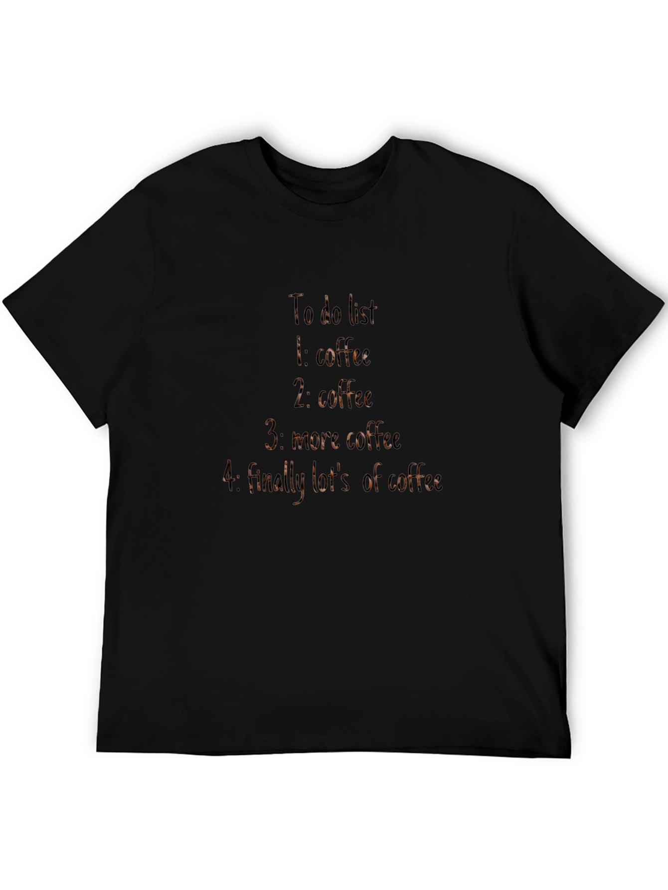 Coffee To-Do List Black T-Shirt