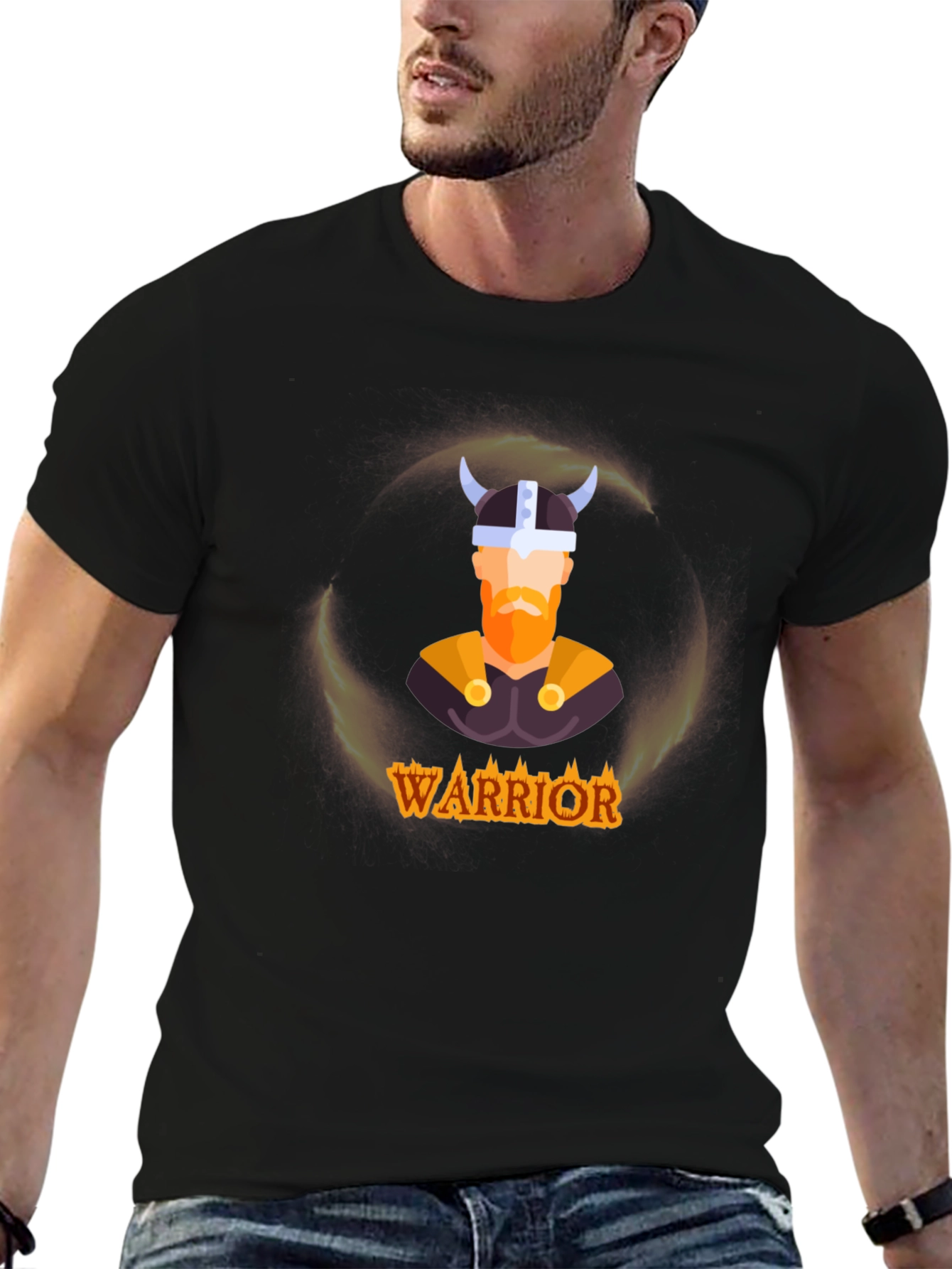Warrior Viking Graphic Tee - Black T-Shirt