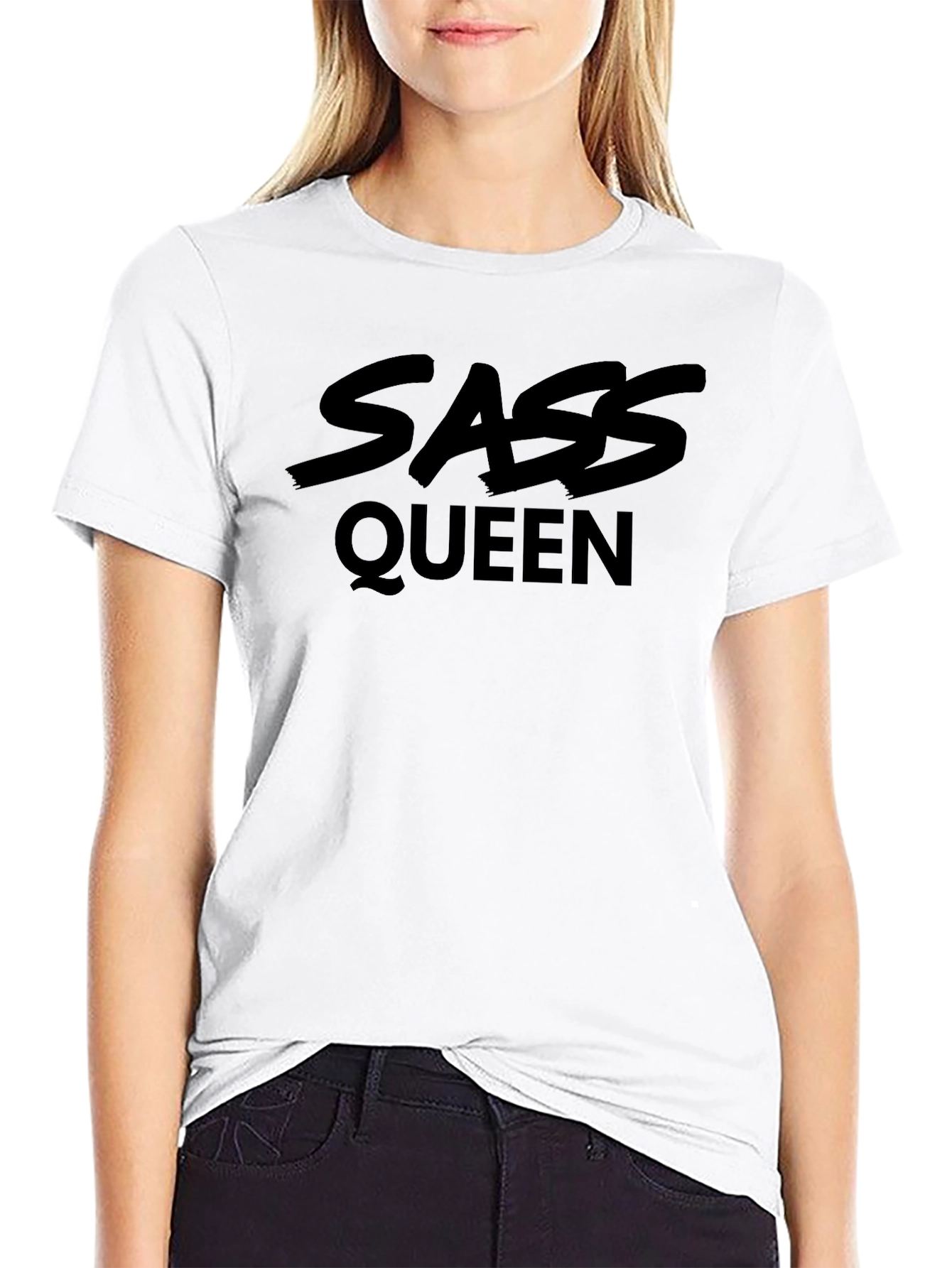 Sass Queen Black Graphic T-Shirt - Trendy & Bold