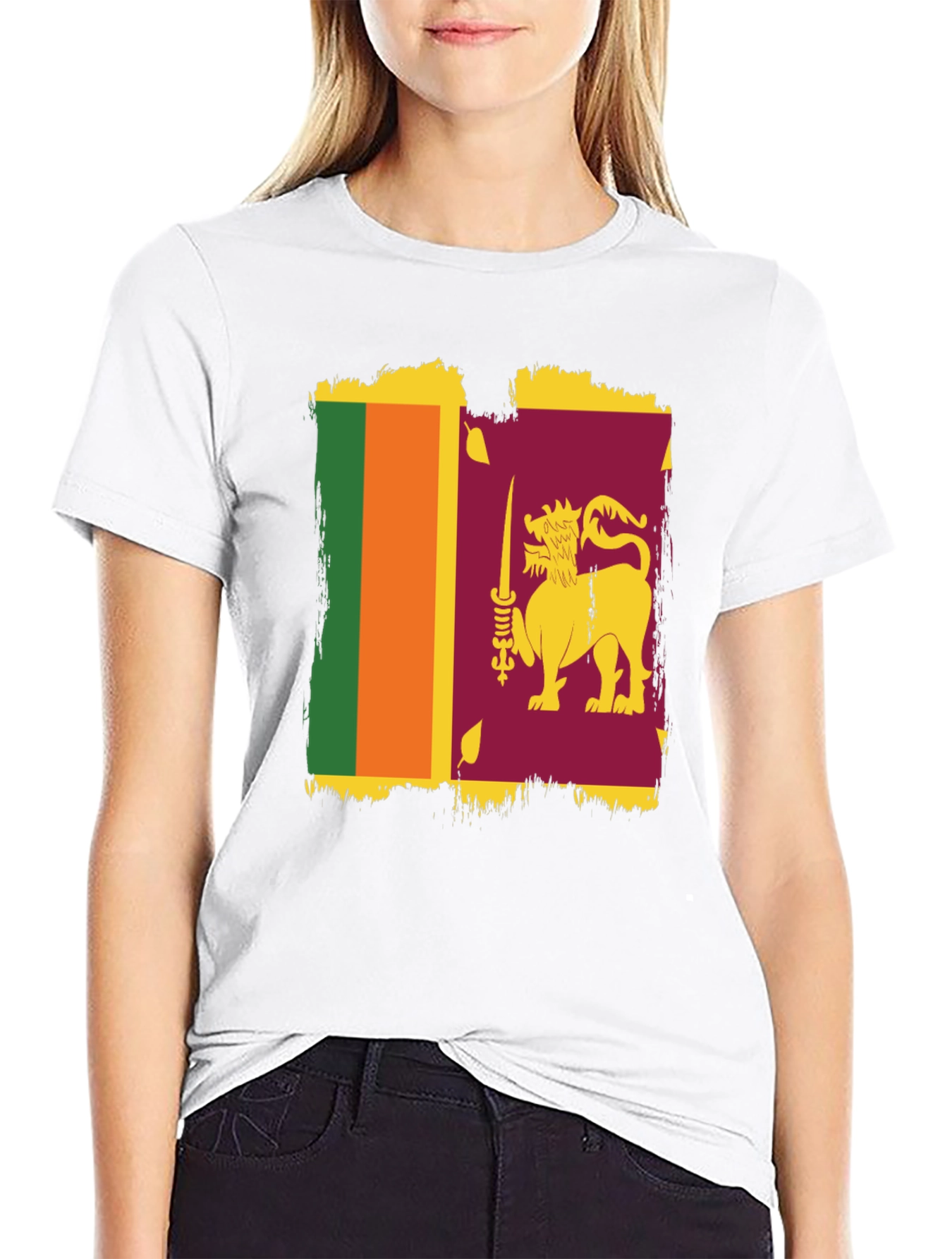 Sri Lanka Flag Graphic T-Shirt - Stylish Patriotic Tee