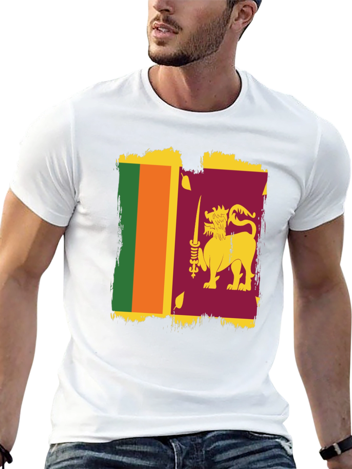 Sri Lanka Flag Graphic T-Shirt - Stylish Patriotic Tee